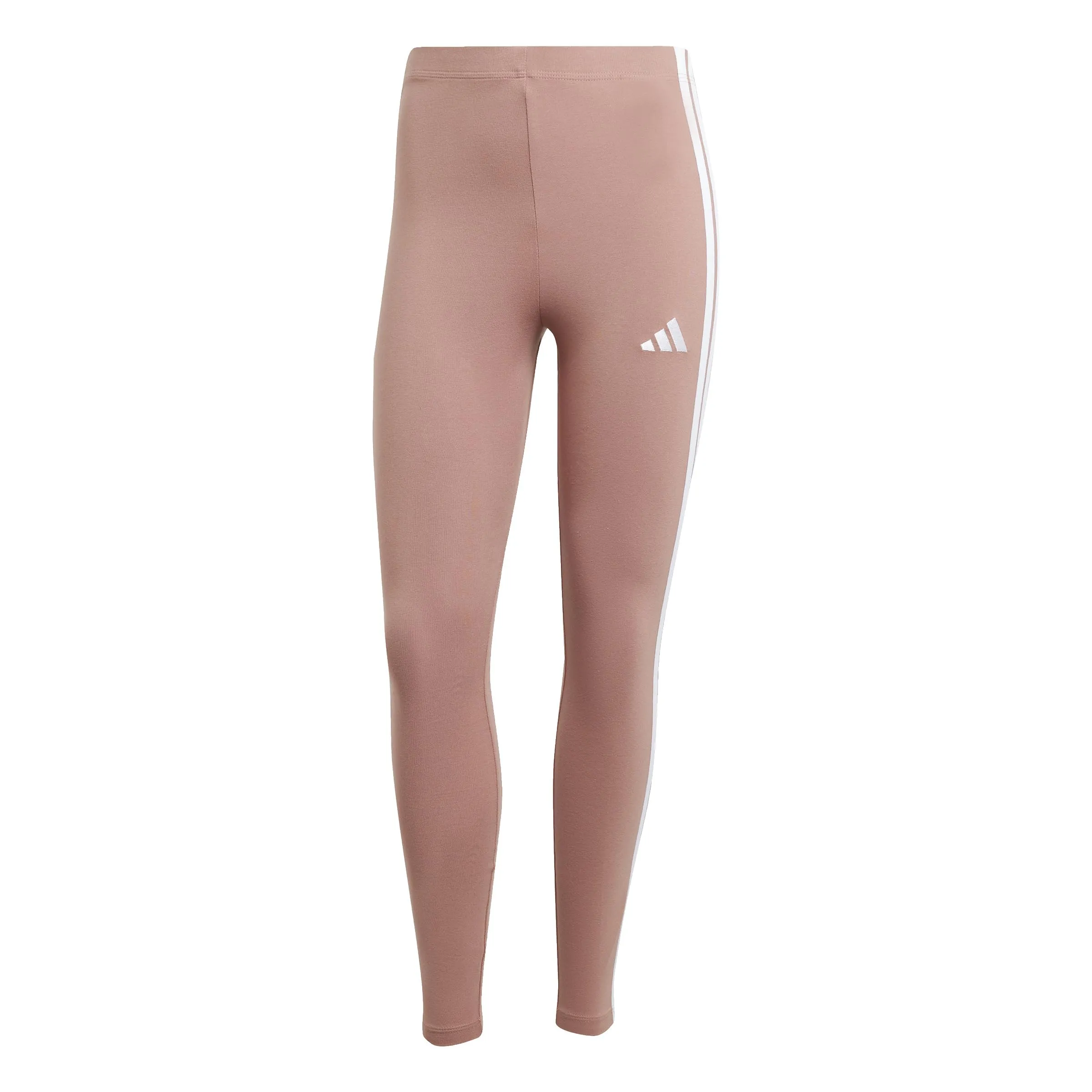 adidas Women's Essentials 3-Stripes Cotton Leggings Warm Clay/White L L - immagine 1
