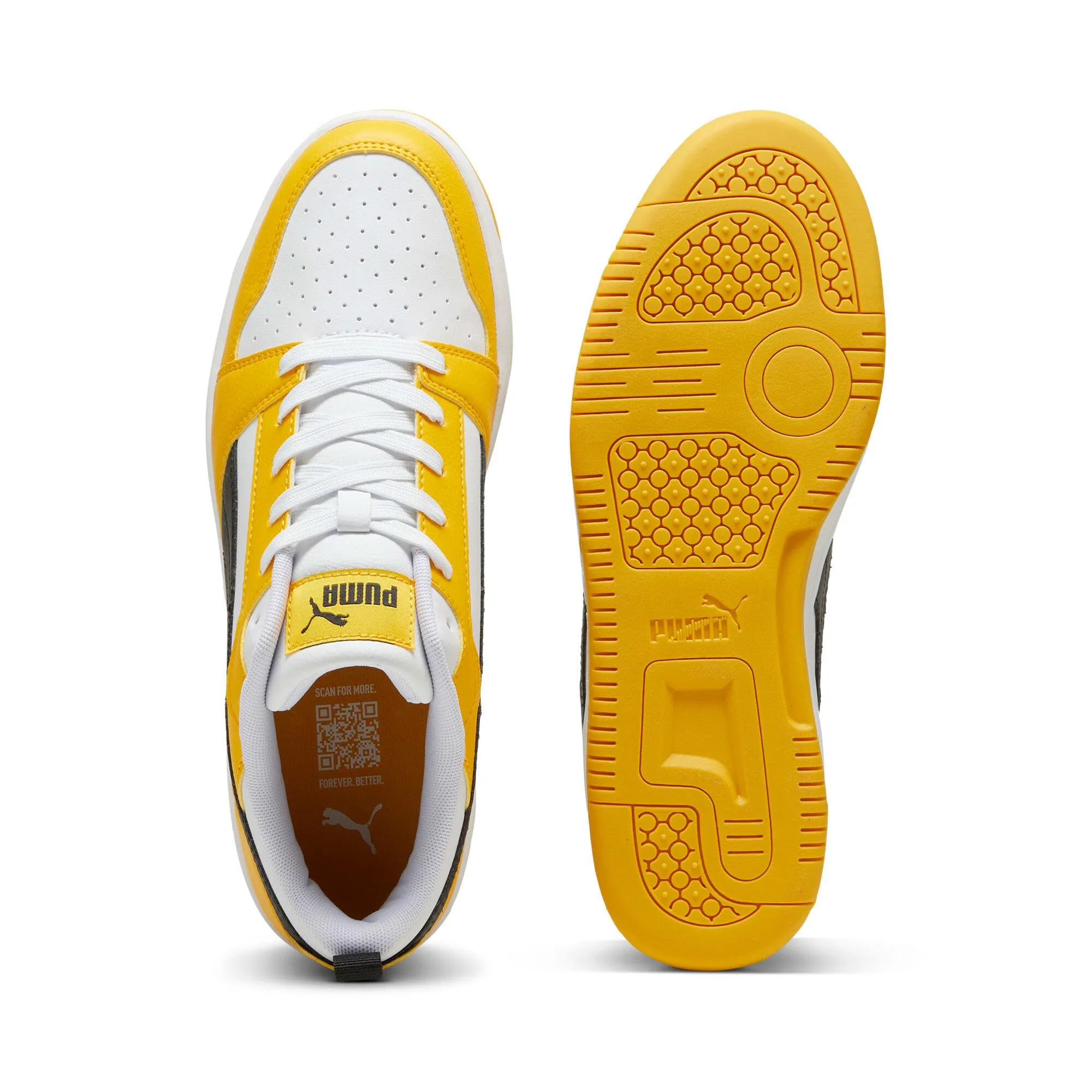 Puma Rebound V6 Low, Sneaker Unisex - Adulto, Yellow Sizzle Black White, 43 EU - immagine 6