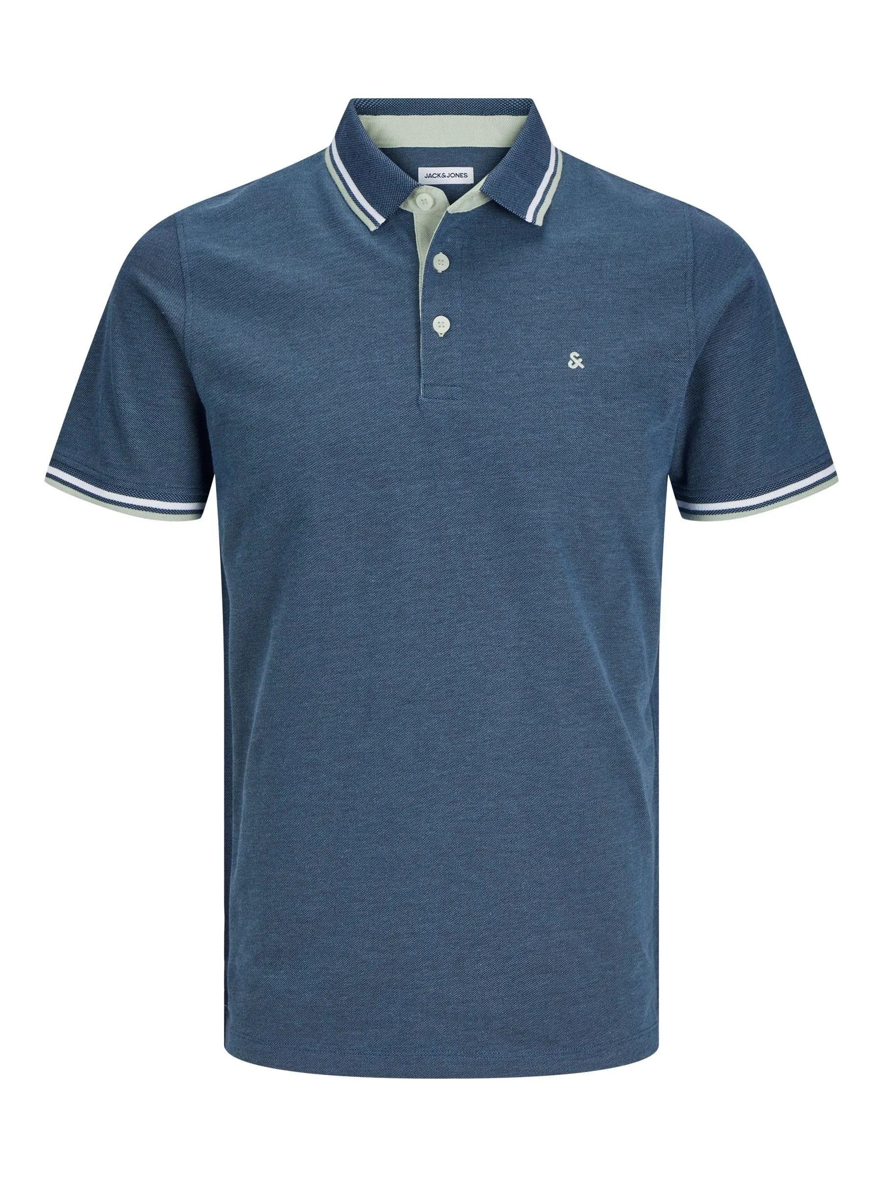 JACK & JONES Male Polo Plus Size Monocromatico Polo, Oceanview, 3XL - immagine 1