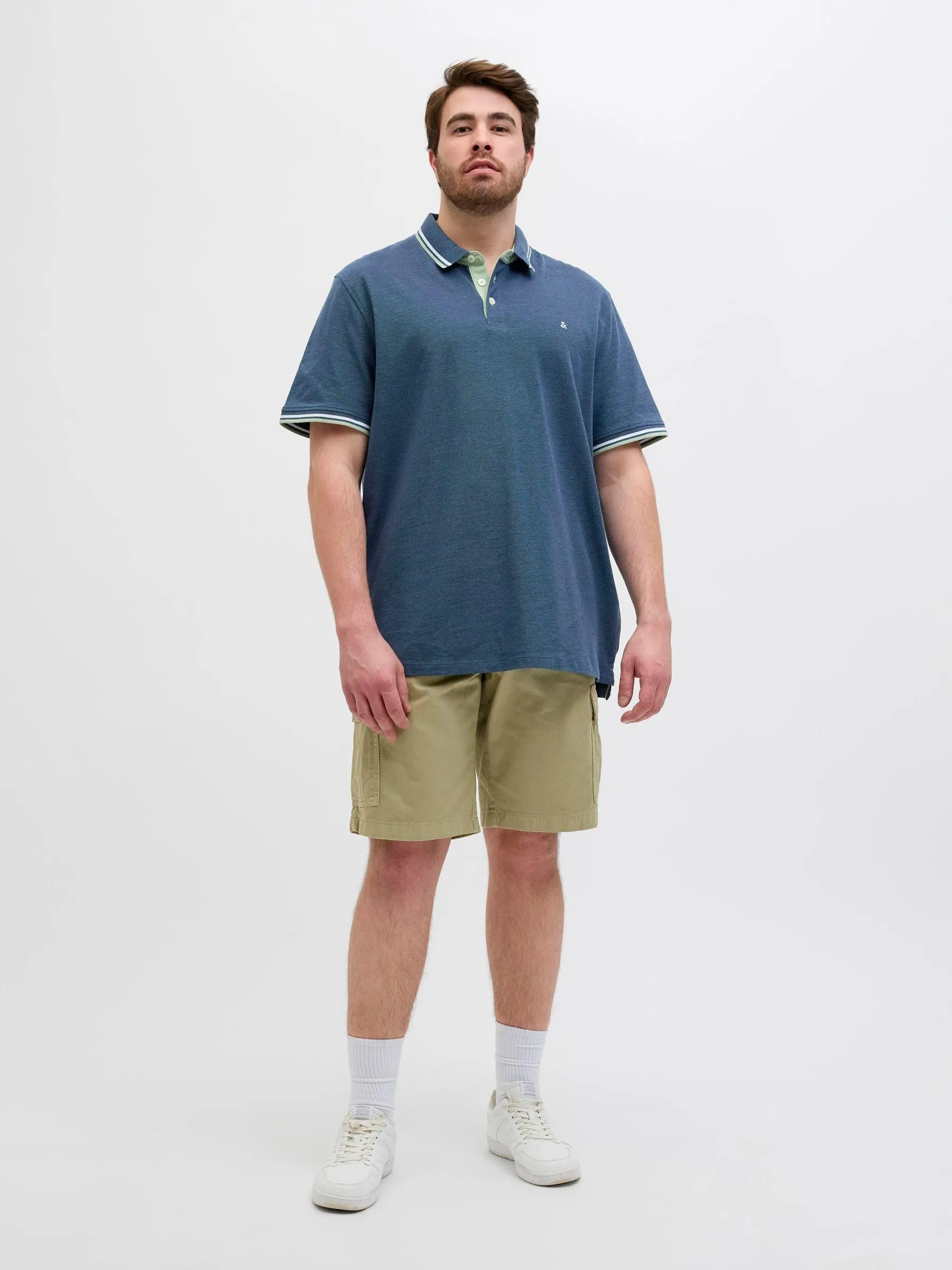 JACK & JONES Male Polo Plus Size Monocromatico Polo, Oceanview, 3XL - immagine 3