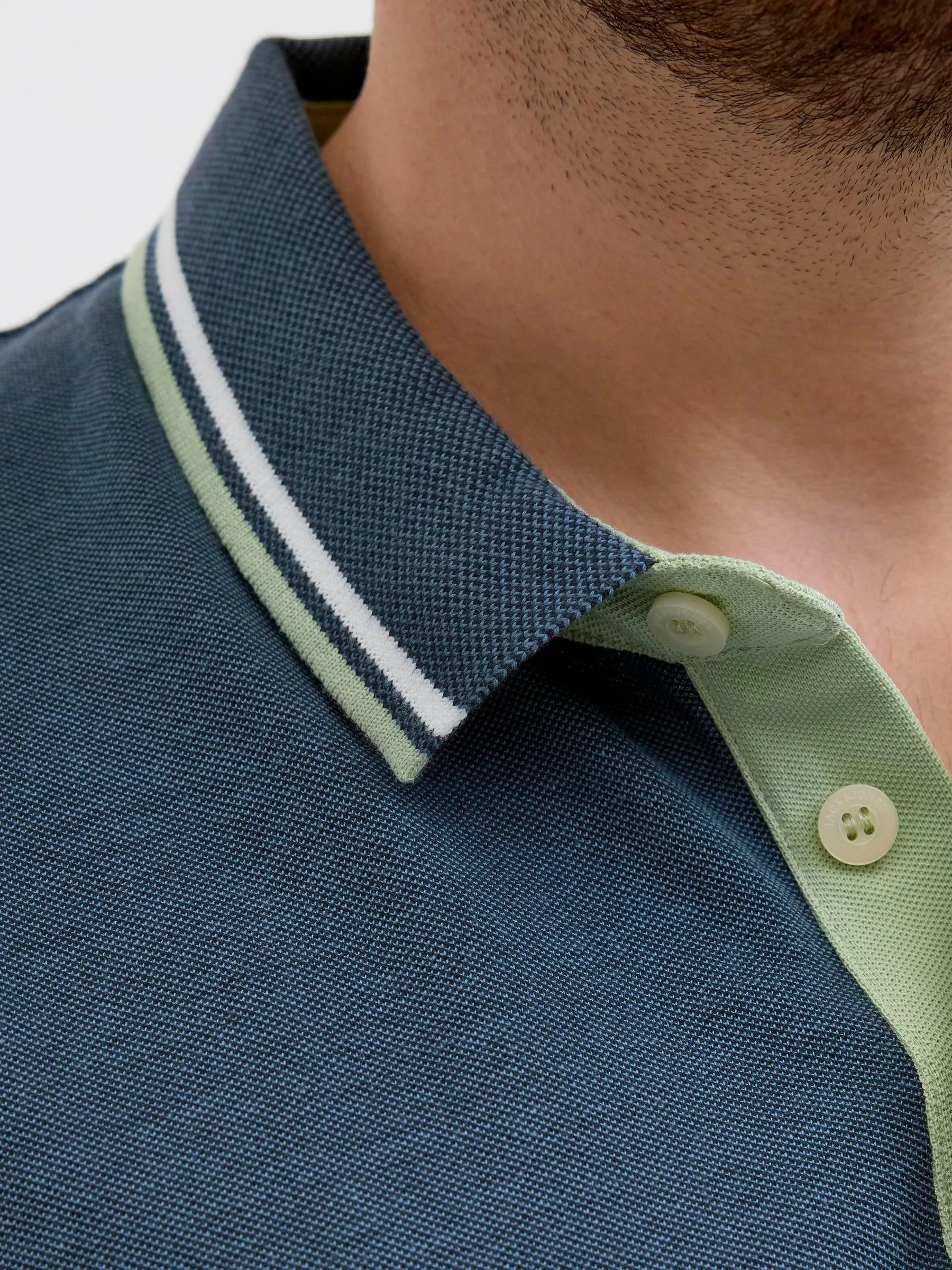 JACK & JONES Male Polo Plus Size Monocromatico Polo, Oceanview, 3XL - immagine 5