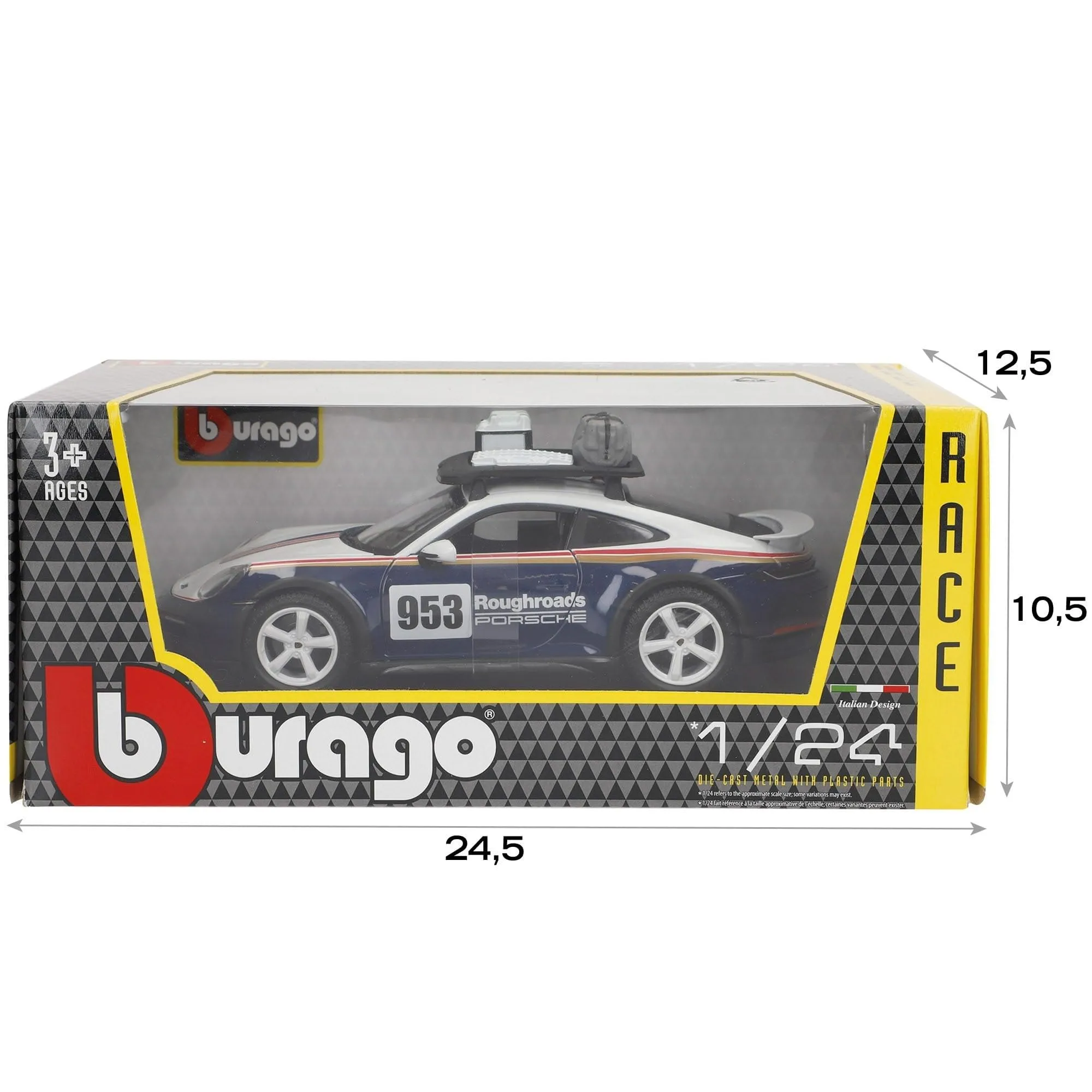 Bburago - Porsche 911 Dakar - Modellino Realistico Auto in Scala 1:24, Replica Diecast con Portiere Apribili, Licenza Ufficiale Porsche, Età Consigliata 3+ Anni - immagine 3