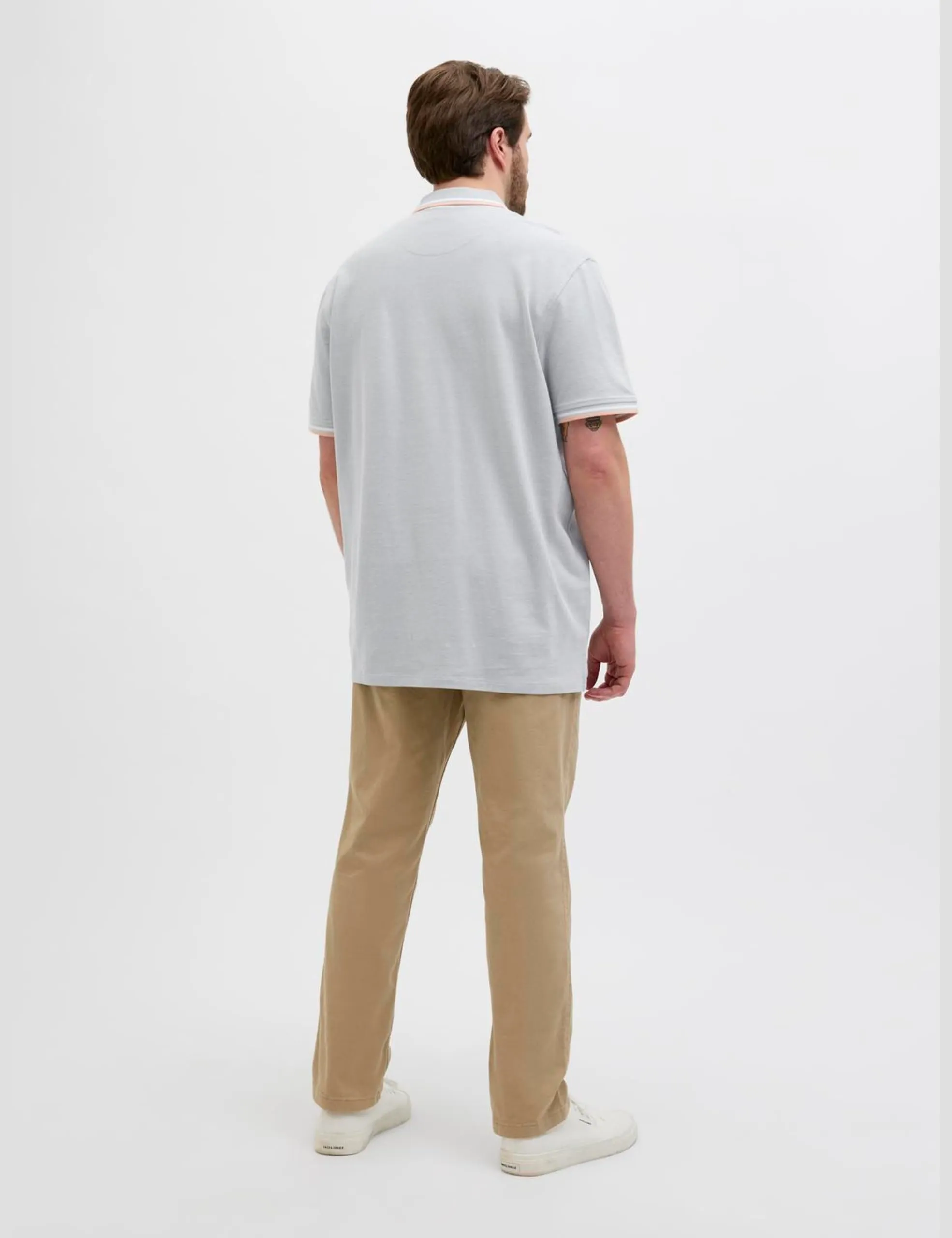 JACK&JONES Plus JJEPAULOS - Polo SS Noos Pls, Verde Iceberg. Dettagli: Play, 6XL - immagine 3