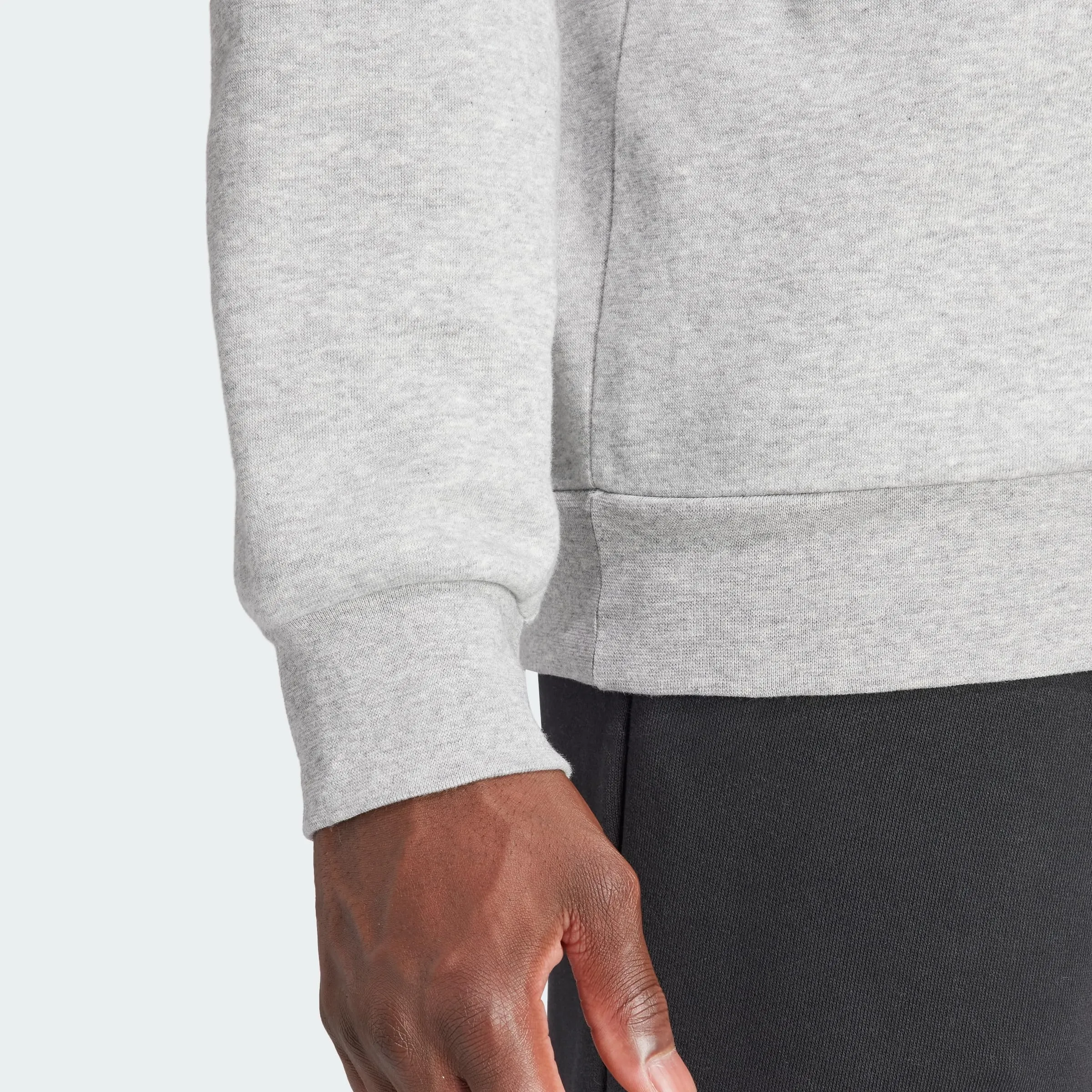 adidas Uomo Essentials Feelcozy Fleece Sweatshirt, Medium Grey Heather/Black, L - immagine 5