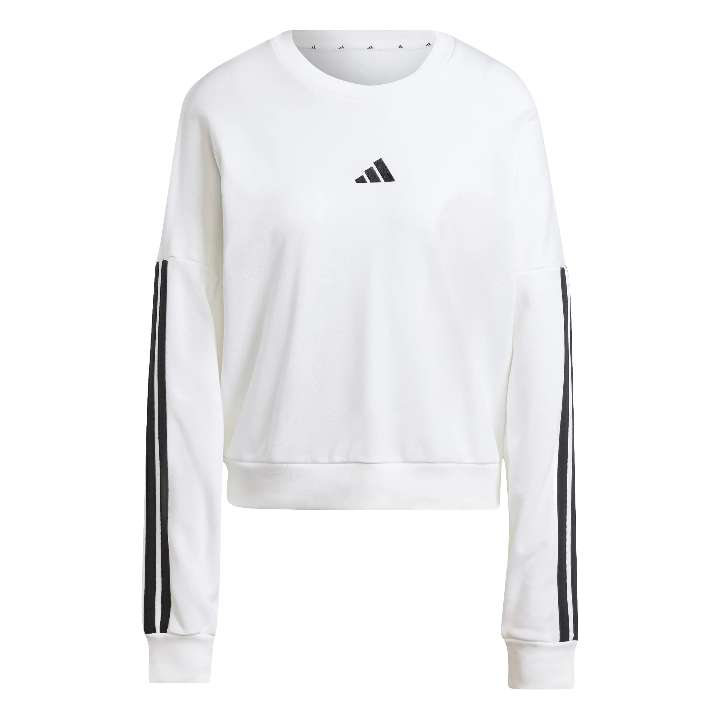 adidas Donna Essentials 3-Stripes French Terry Sweatshirt, White/Black, XXL - immagine 1