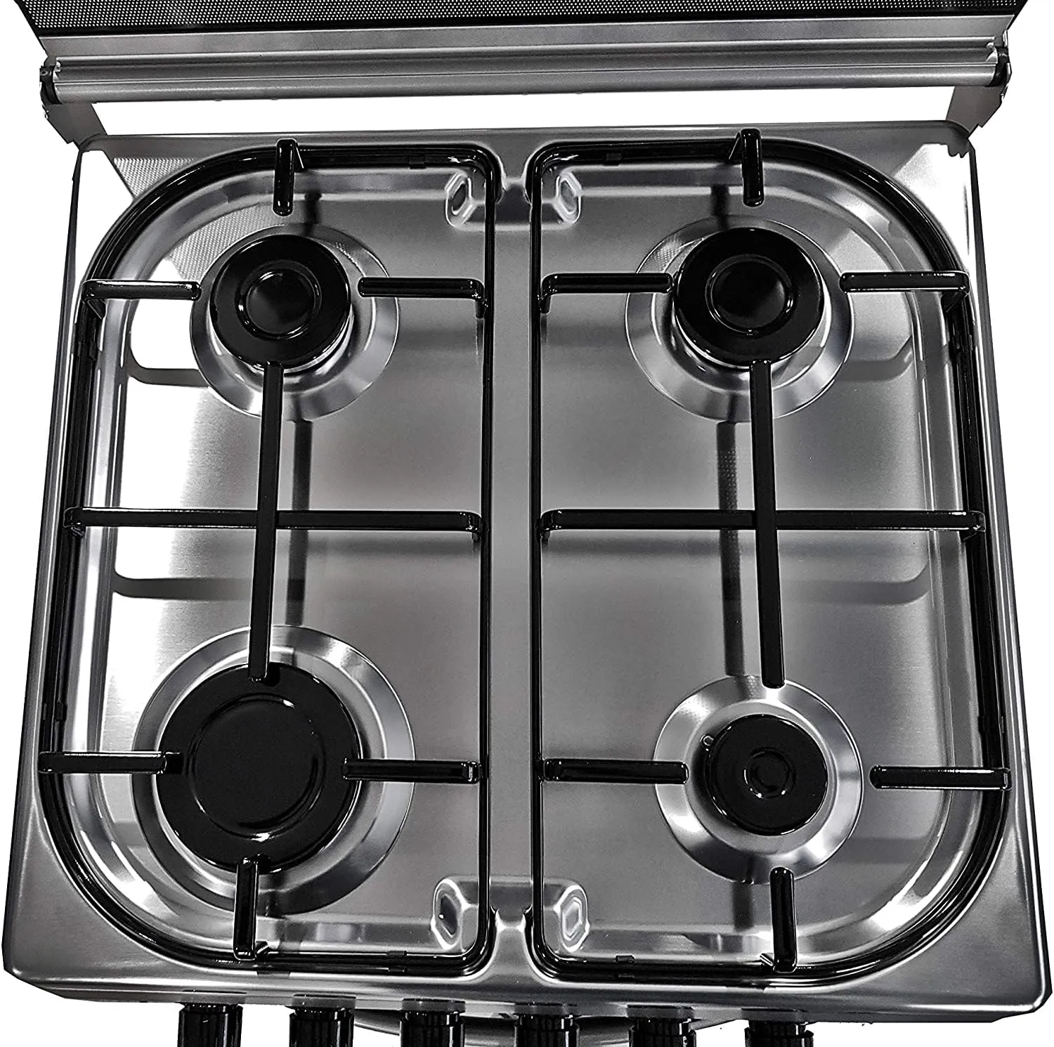 Lar.el Cucina 50x50 cm Forno Elettrico con Grill Inox Coperchio in Vetro Temperato 4 Fuochi a Gas GPL/Metano Acciaio Inossidabile CUC.L5005EVX - immagine 3