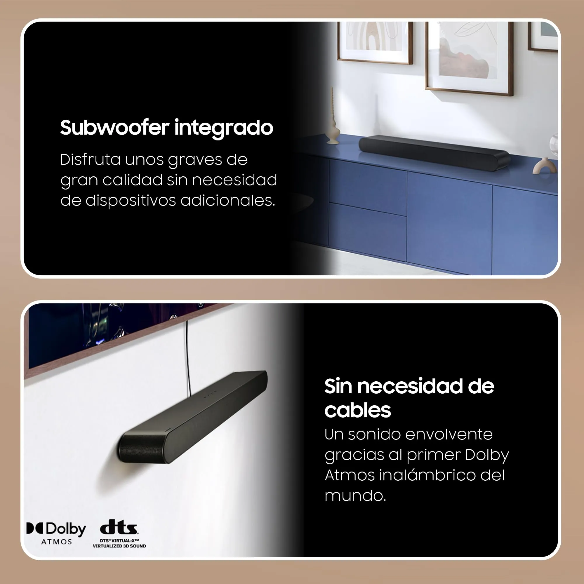 Samsung Soundbar HW-S61D/ZF Serie S, 7 Speaker, Wireless Dolby Atmos, Audio a 5.0 Canali, Q-Simphony, Alexa integrato e compatibile con Google Assistant, White 2024 - immagine 3