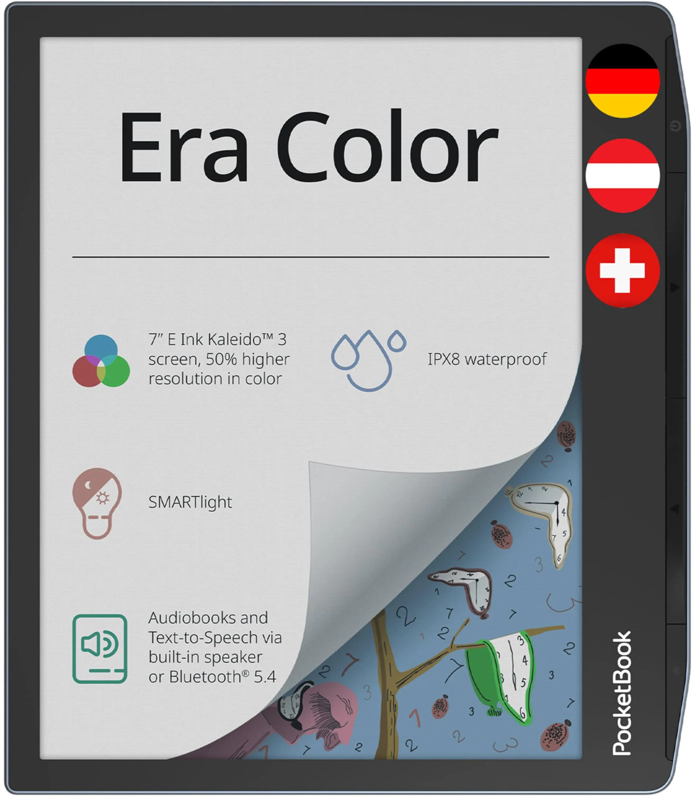 Pocketbook Era Color eReader Grigio 7 Pollice 32 GB Memoria Bluetooth Protezione dall'acqua - immagine 1