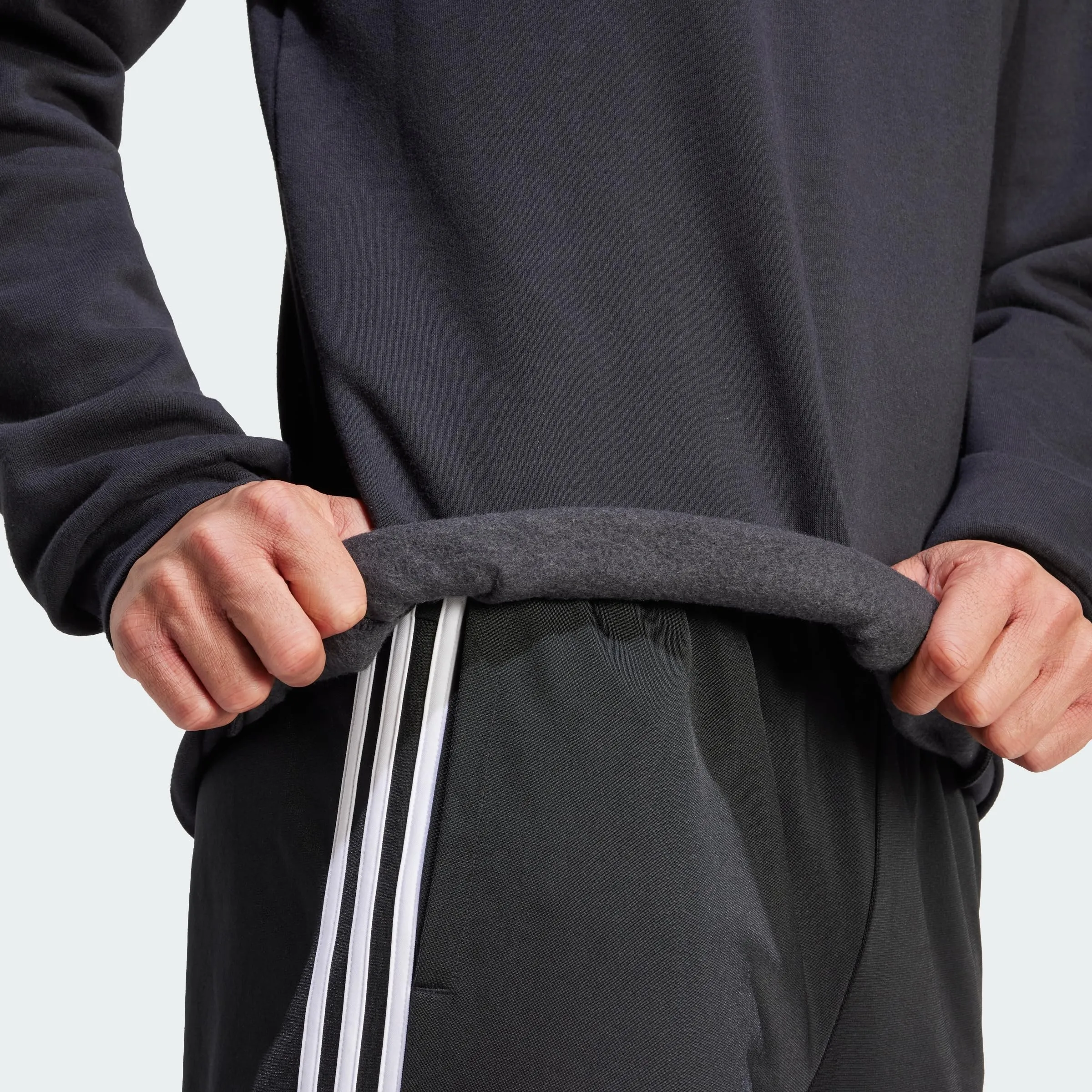 adidas Uomo Essentials Feelcozy Fleece Sweatshirt, Black/White, XXL - immagine 5