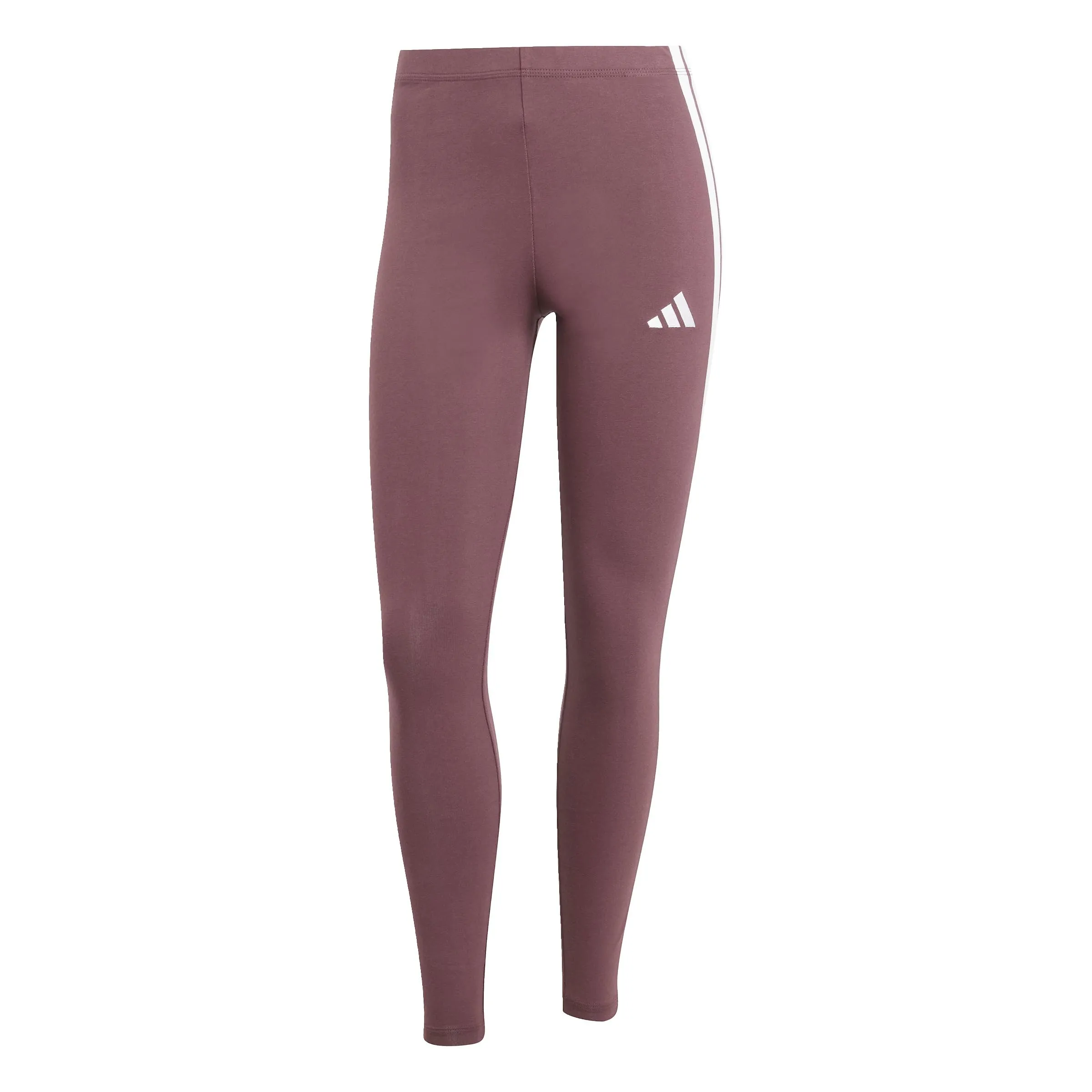 adidas Women's Essentials 3-Stripes Cotton Leggings Aurora Ruby/White XL XL - immagine 1