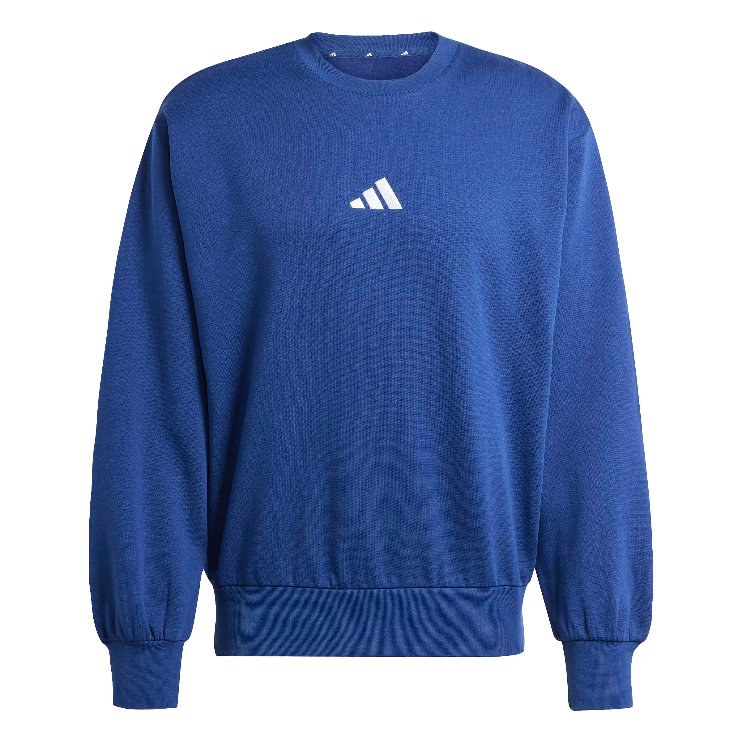 adidas Uomo Essentials Feelcozy Fleece Sweatshirt, Dark Blue/White, L - immagine 1