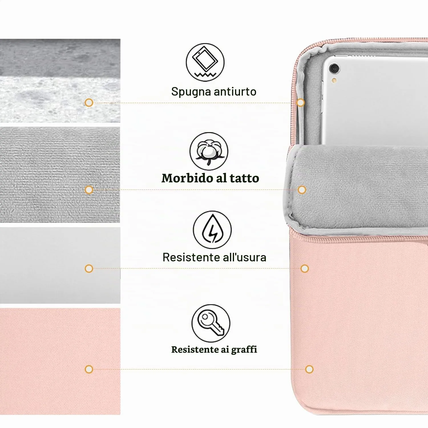 TiMOVO Custodia per Tablet 13", Rosa - immagine 7