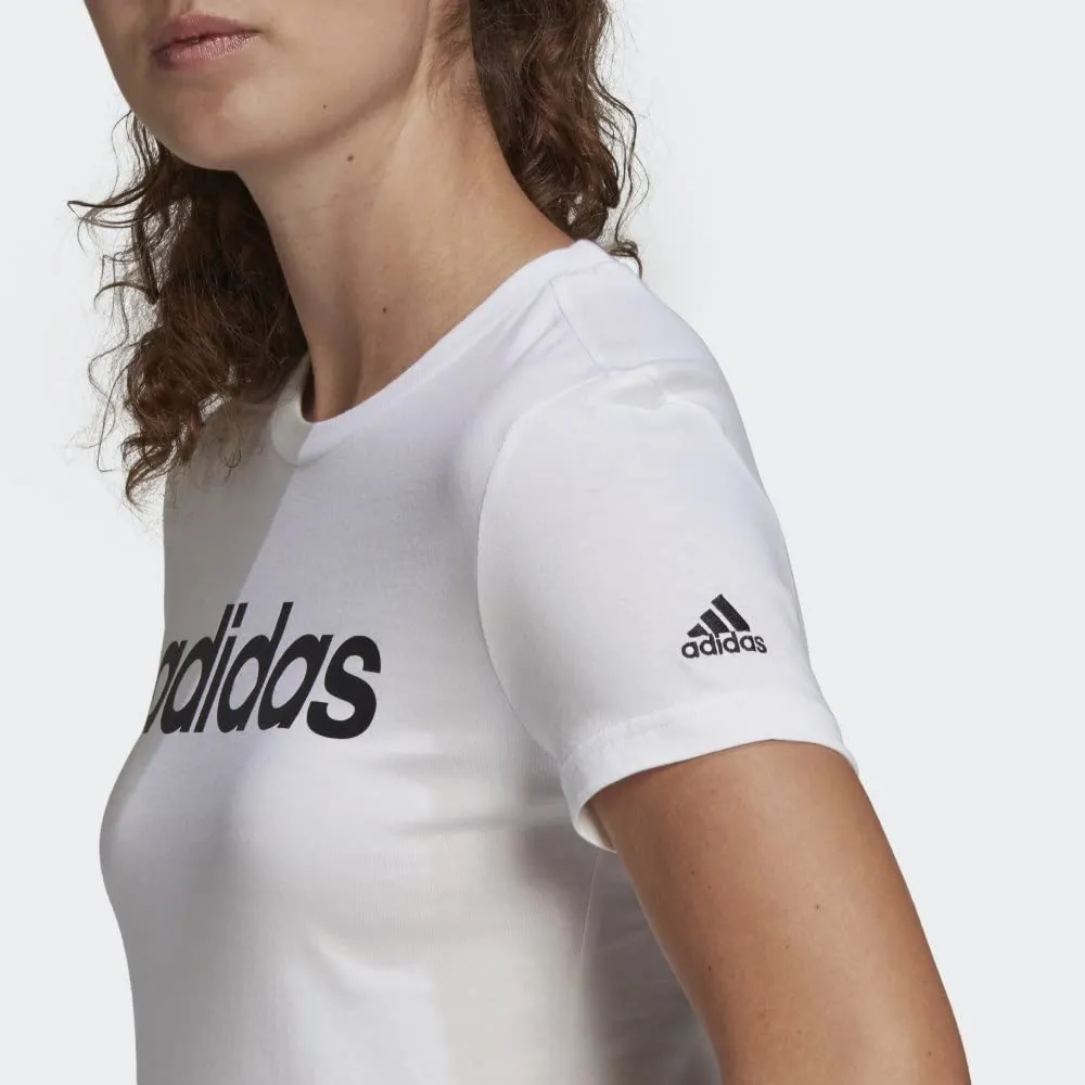 Adidas Womens Linear T-Shirt White/Black X-Small - immagine 8