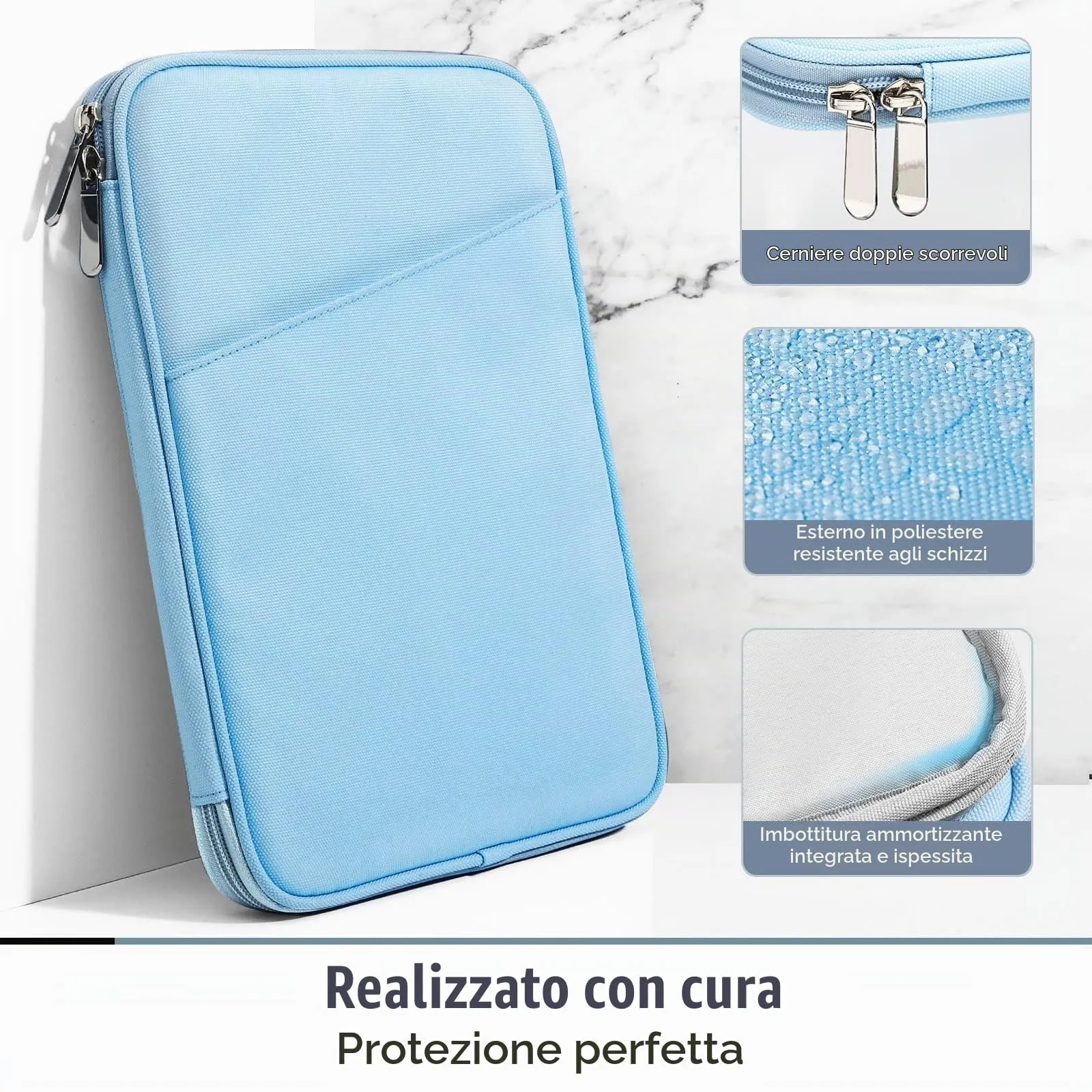 TiMOVO Custodia Tablet 9-11 Pollici con Tasca, Blu - immagine 4