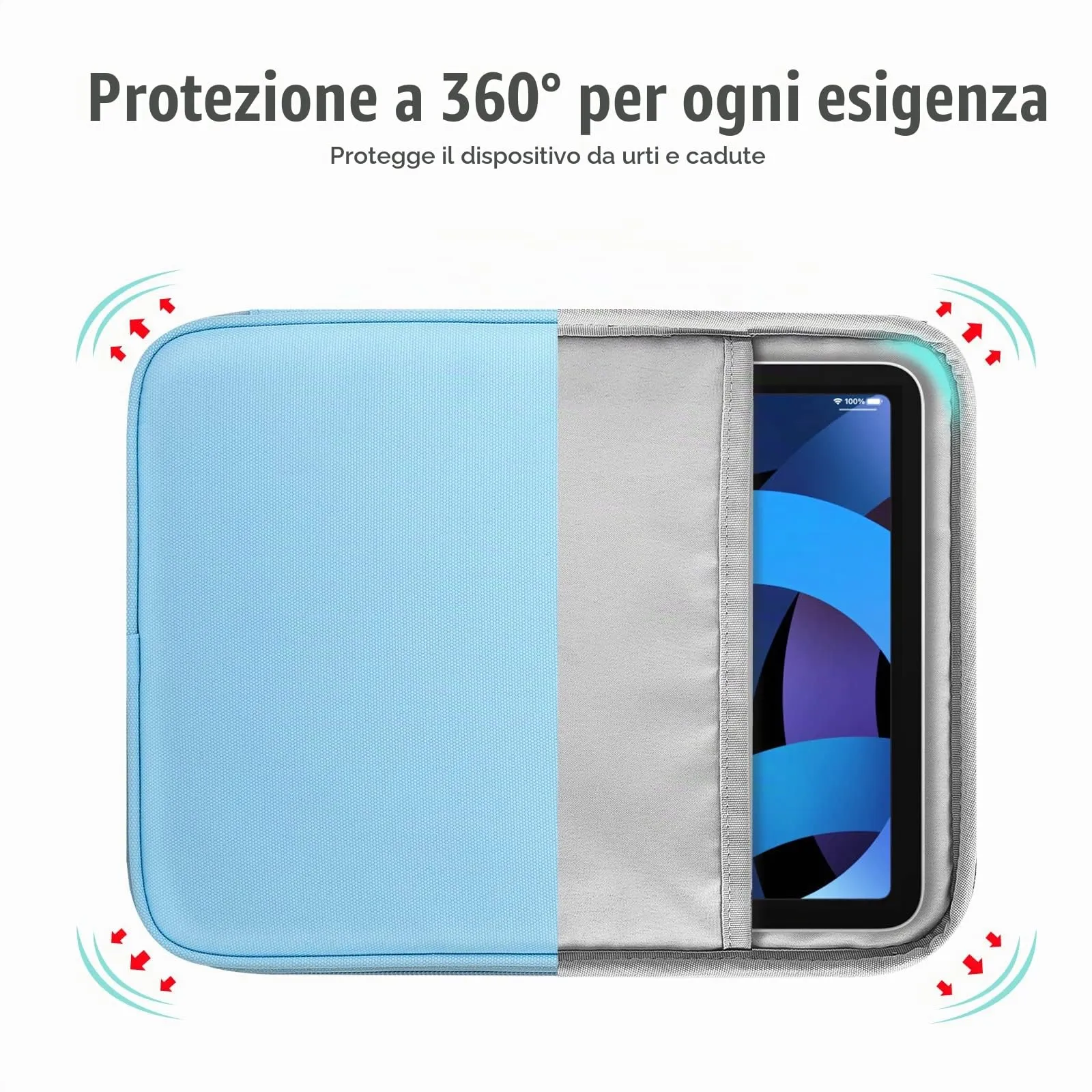 TiMOVO Custodia Tablet 9-11 Pollici con Tasca, Blu - immagine 5