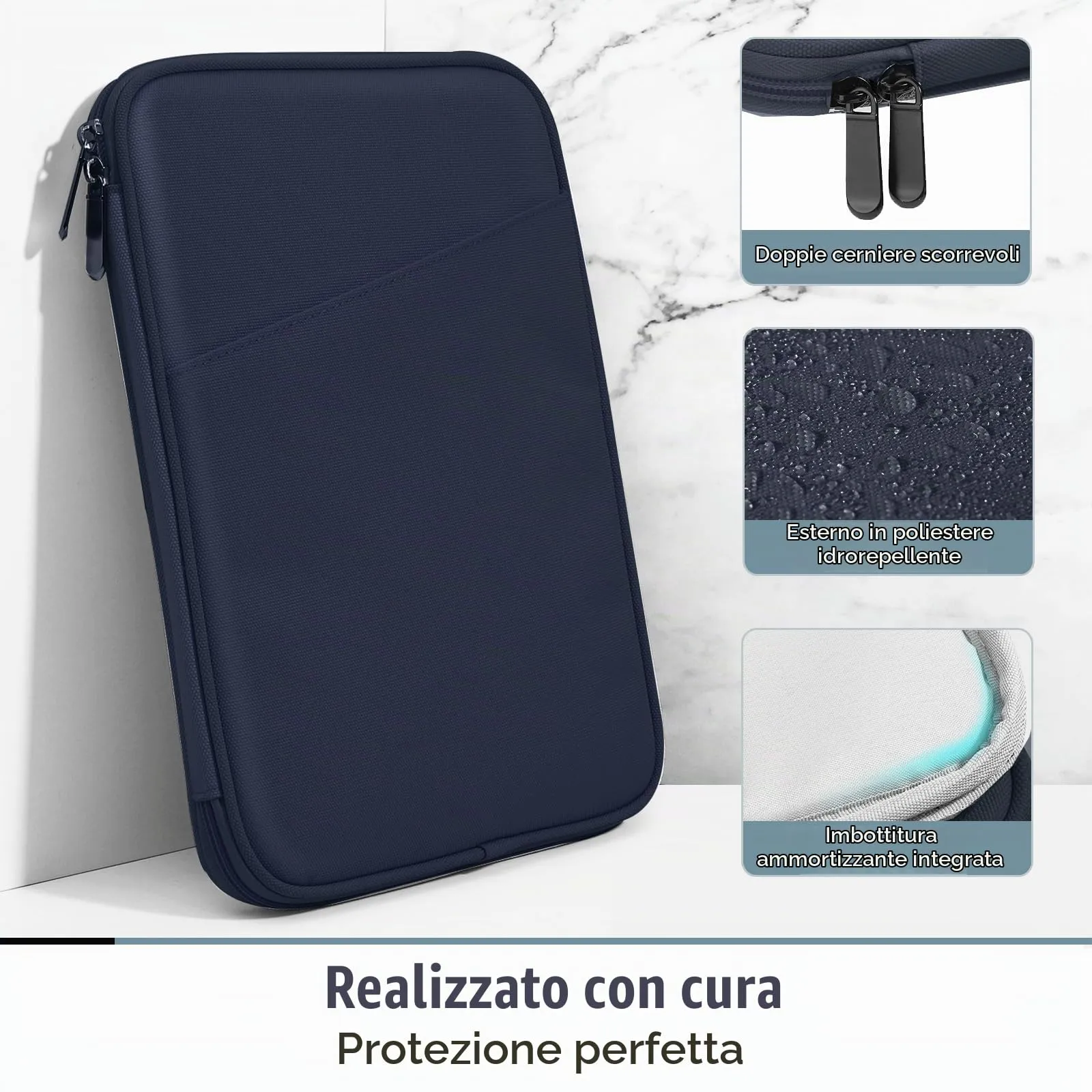 TiMOVO Borsa Custodia per Tablet 9–11" con Tasca, Indaco - immagine 4