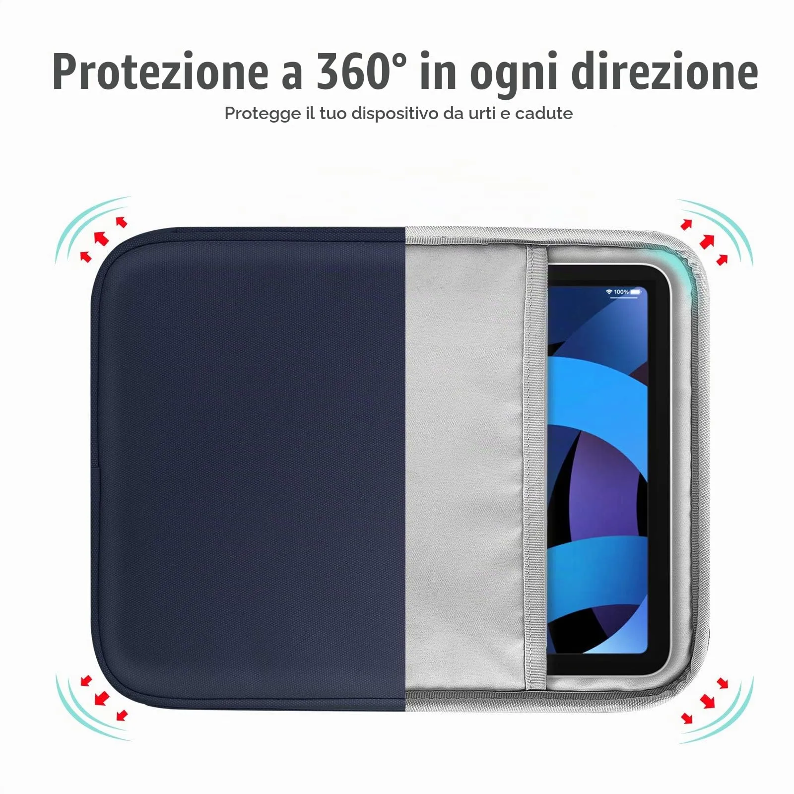TiMOVO Borsa Custodia per Tablet 9–11" con Tasca, Indaco - immagine 5