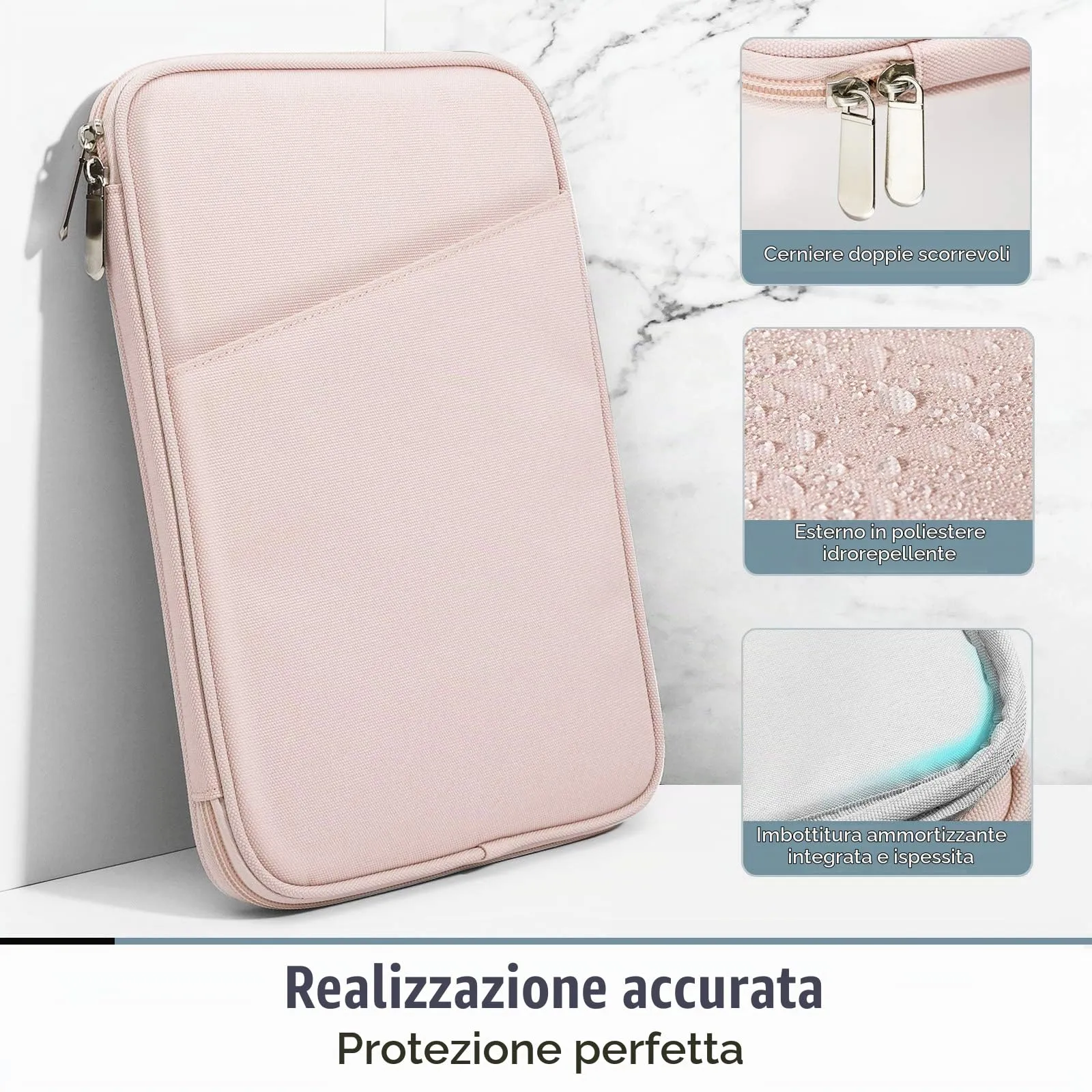 TiMOVO Custodia Tablet 9-11 Pollici con Tasca, Rosa - immagine 4