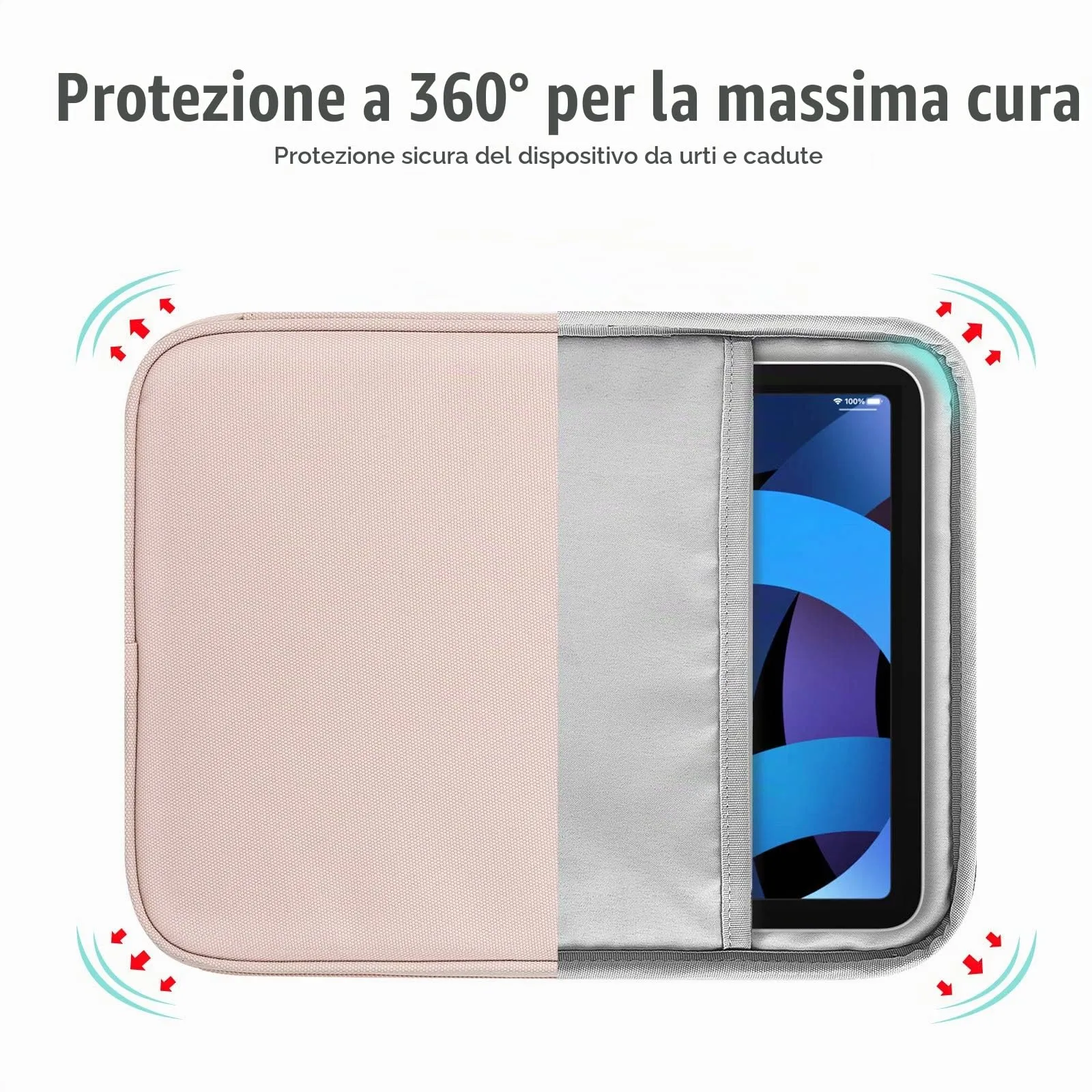 TiMOVO Custodia Tablet 9-11 Pollici con Tasca, Rosa - immagine 5