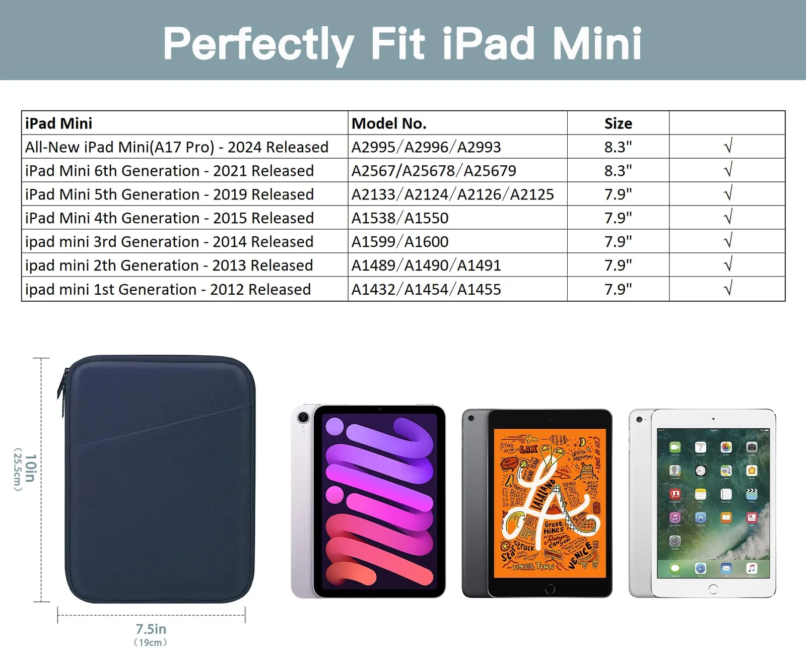 TiMOVO Custodia Protettiva per iPad Mini 8-9", Indaco - immagine 2