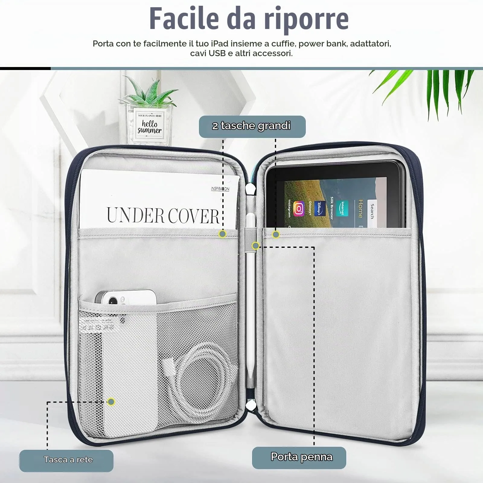 TiMOVO Custodia Protettiva per iPad Mini 8-9", Indaco - immagine 3