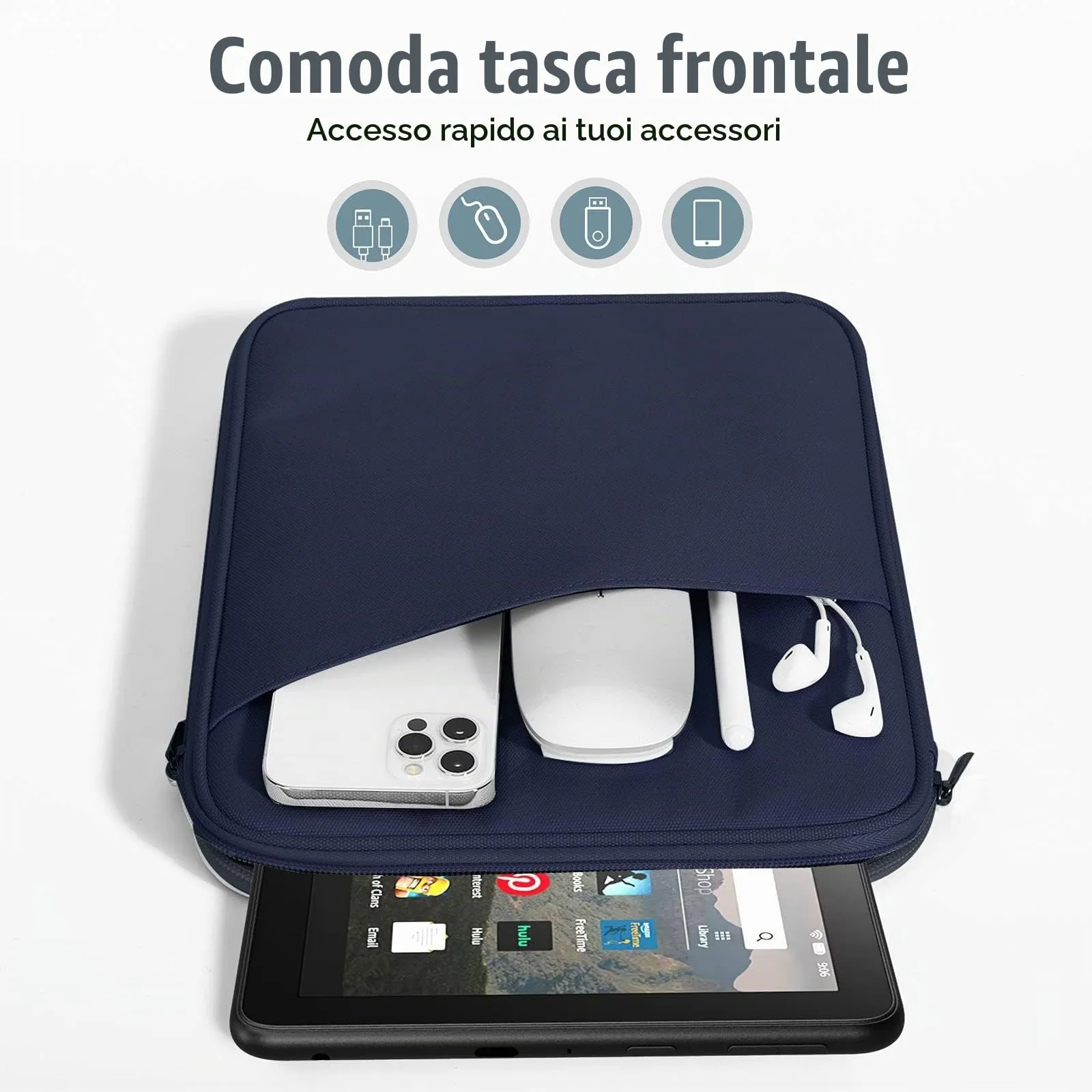 TiMOVO Custodia Protettiva per iPad Mini 8-9", Indaco - immagine 6