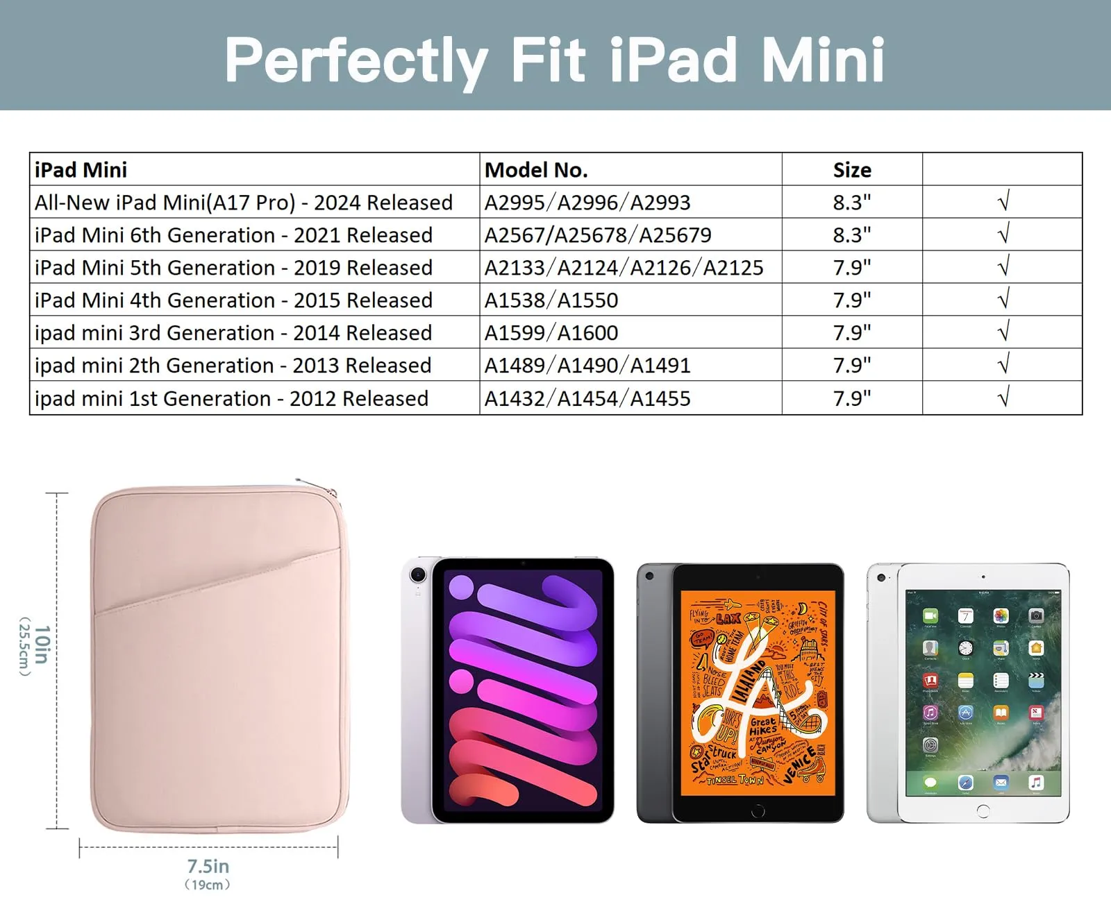 TiMOVO Custodia Protettiva per iPad Mini 8-9", Rosa - immagine 2