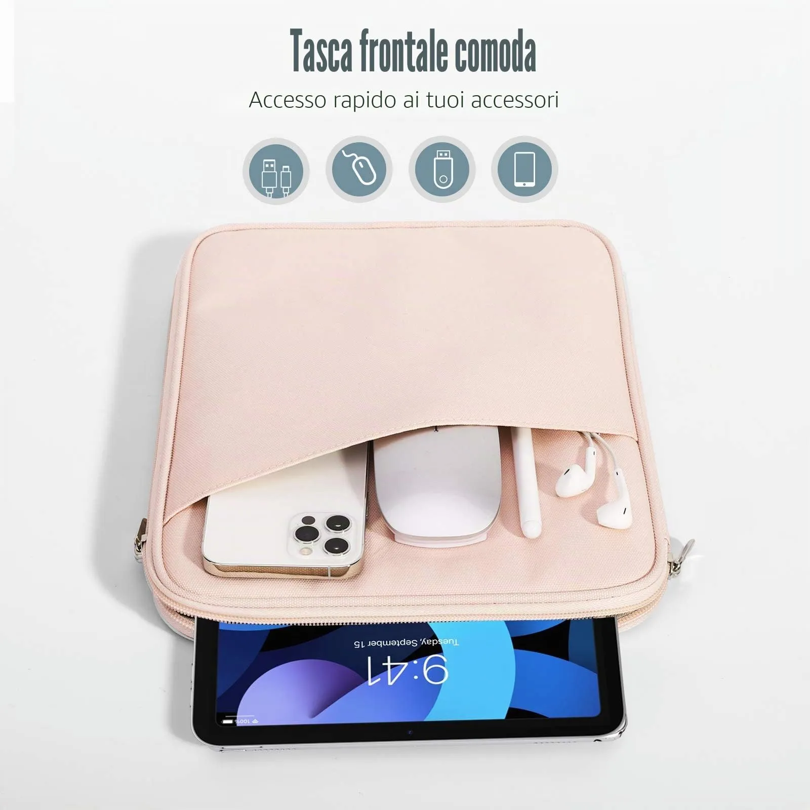 TiMOVO Custodia Protettiva per iPad Mini 8-9", Rosa - immagine 6