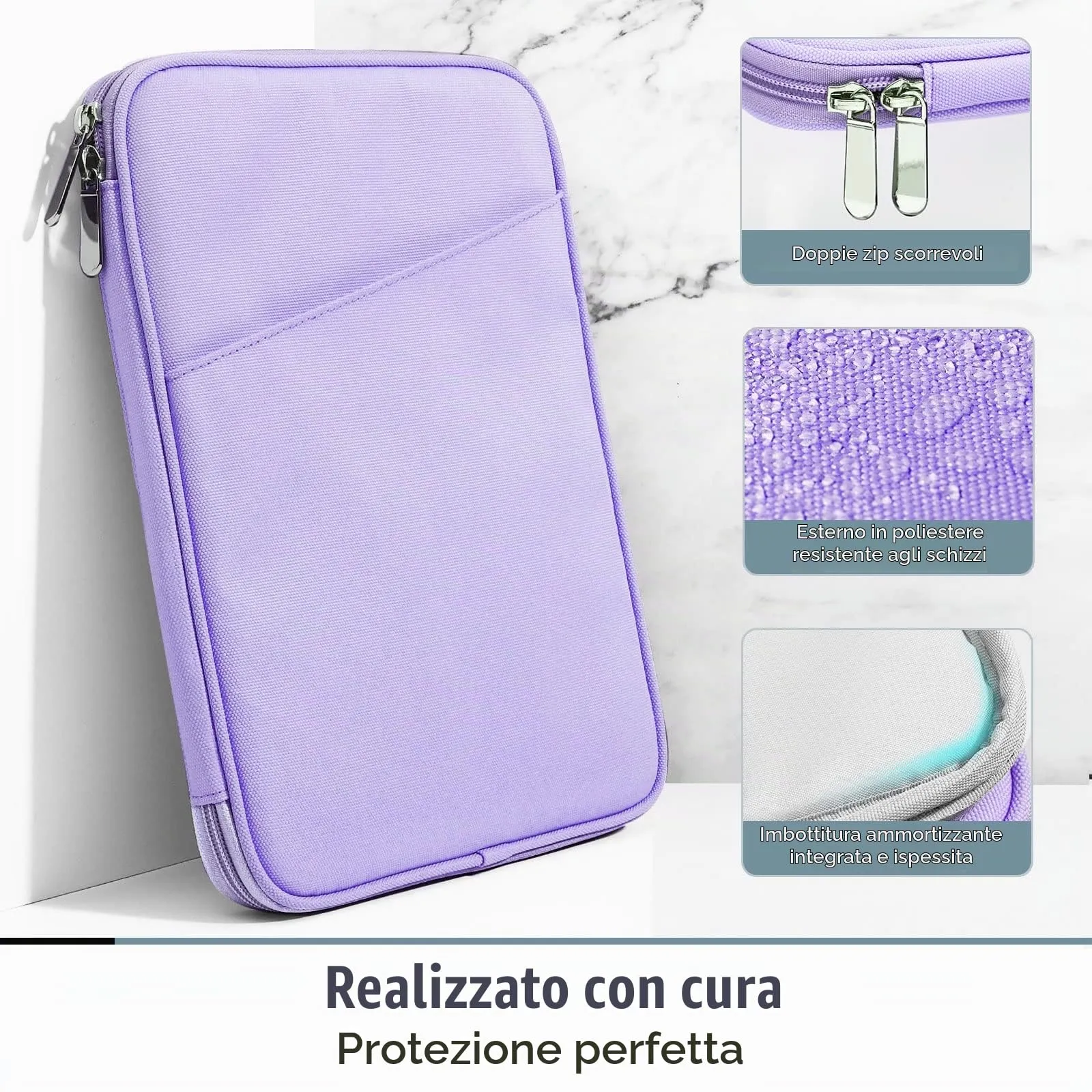 TiMOVO Custodia Protettiva per iPad Mini 8-9", Porpora - immagine 4