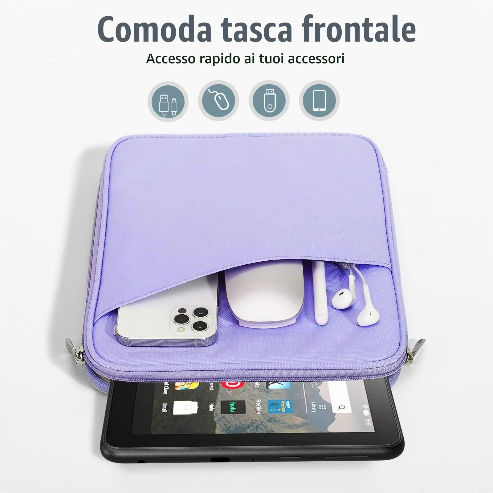 TiMOVO Custodia Protettiva per iPad Mini 8-9", Porpora - immagine 6
