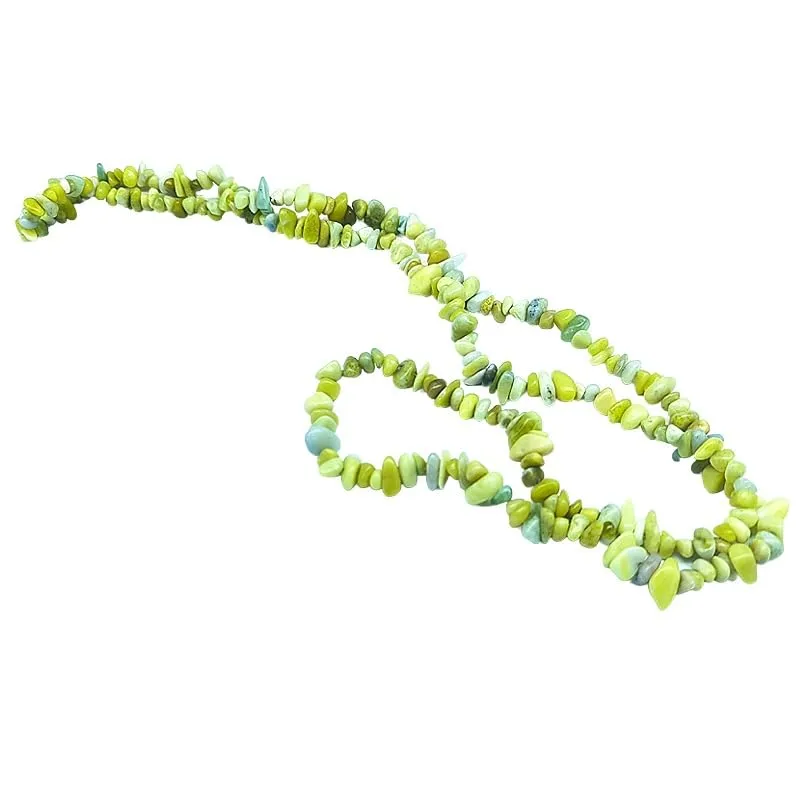 TENET - Collana chips in pietre naturali per Cristalloterapia, Reiki e meditazione - 84 cm (GIADA LEMON) - immagine 1