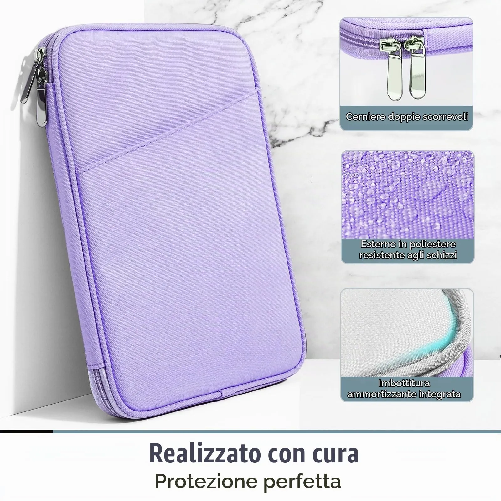 TiMOVO Custodia Tablet 9-11 Pollici con Tasca, Viola - immagine 4
