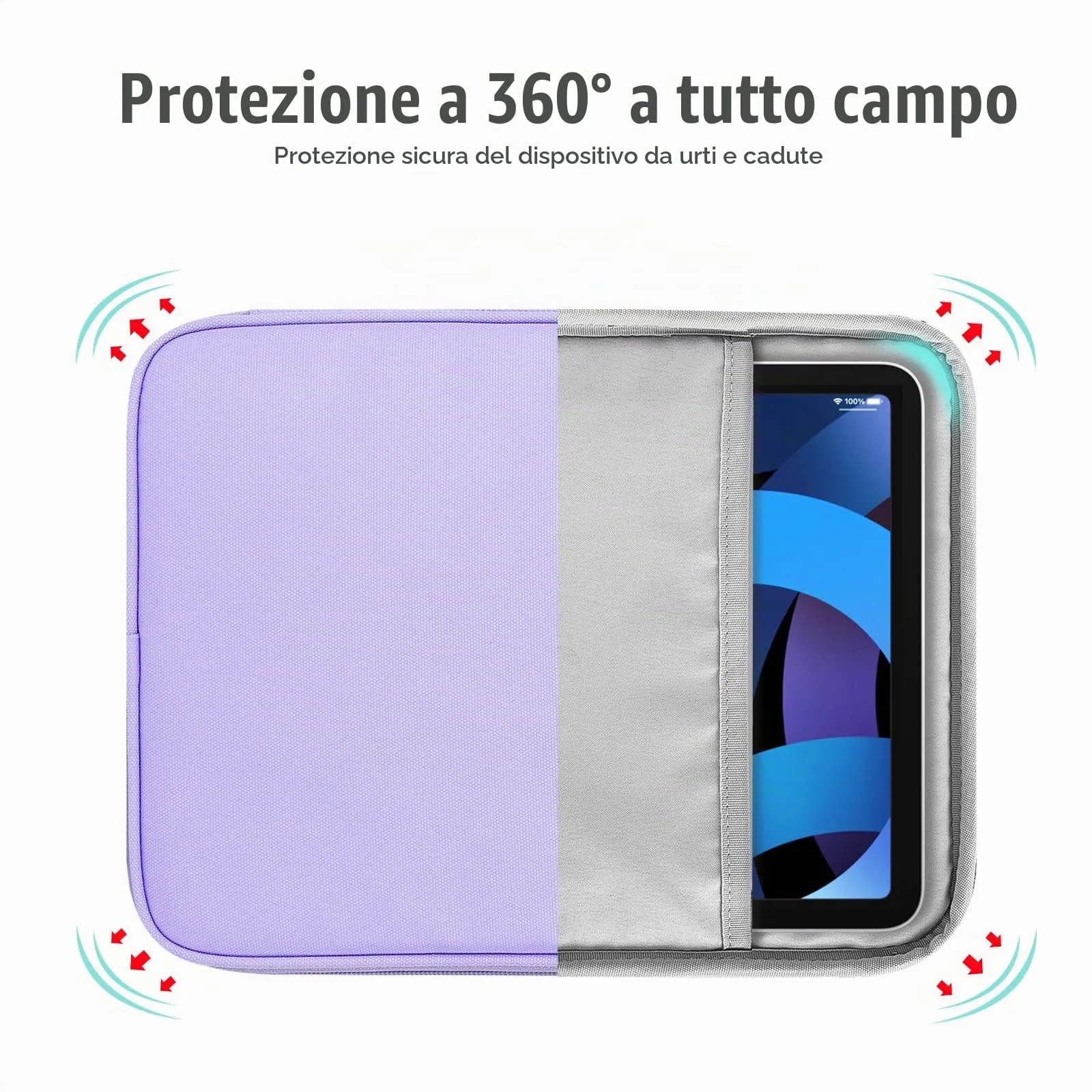TiMOVO Custodia Tablet 9-11 Pollici con Tasca, Viola - immagine 5