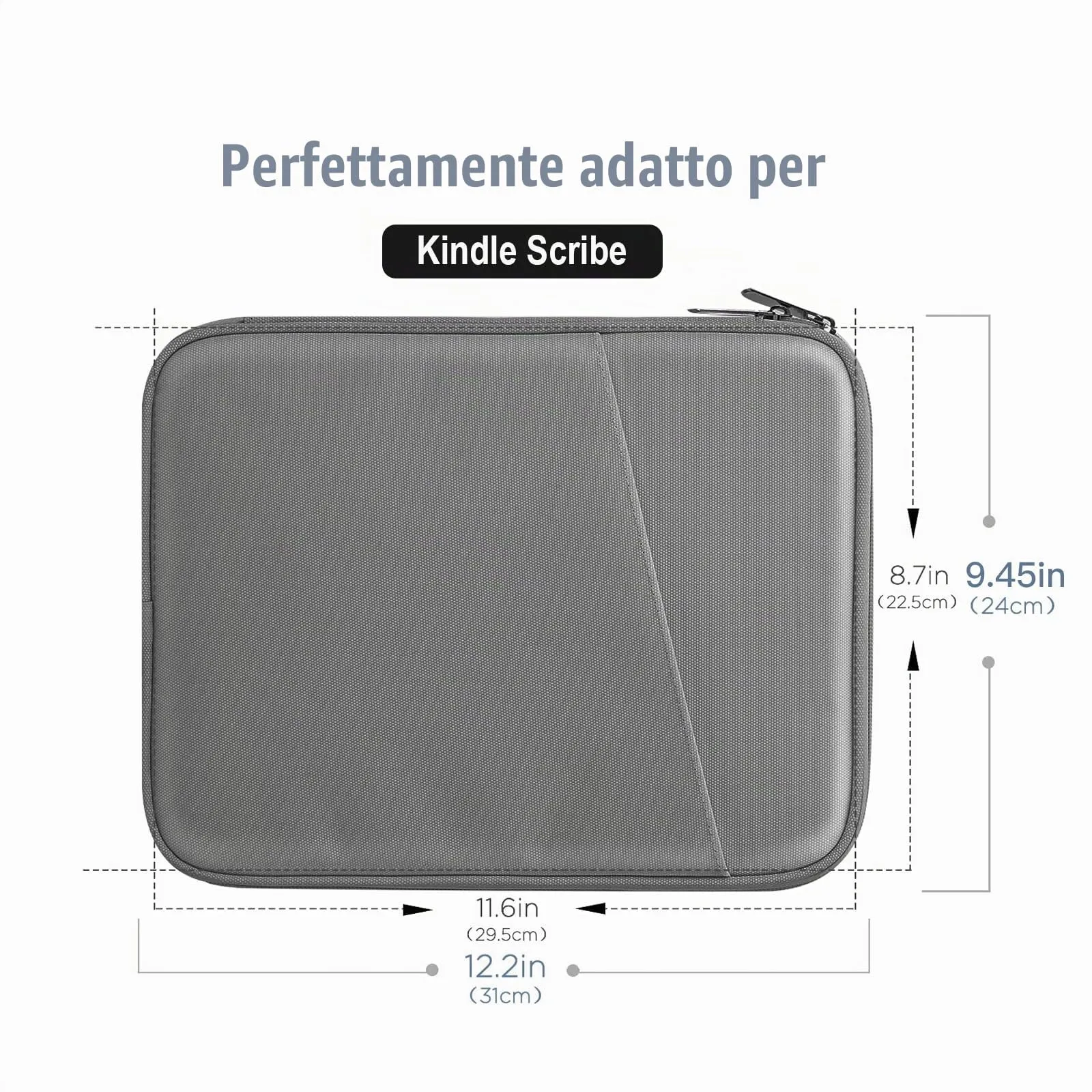 TiMOVO Custodia Tablet 9-11 Pollici con Tasca, Grigio Scuro - immagine 2