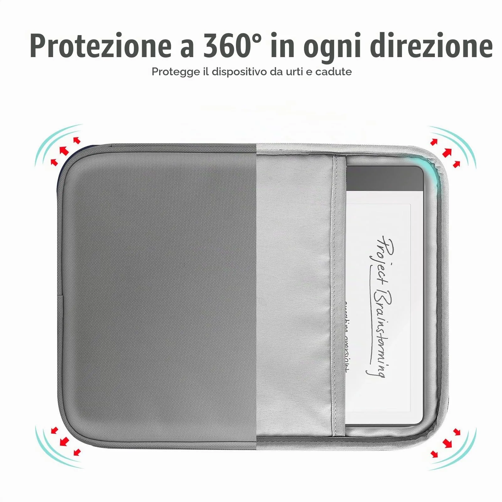 TiMOVO Custodia Tablet 9-11 Pollici con Tasca, Grigio Scuro - immagine 5