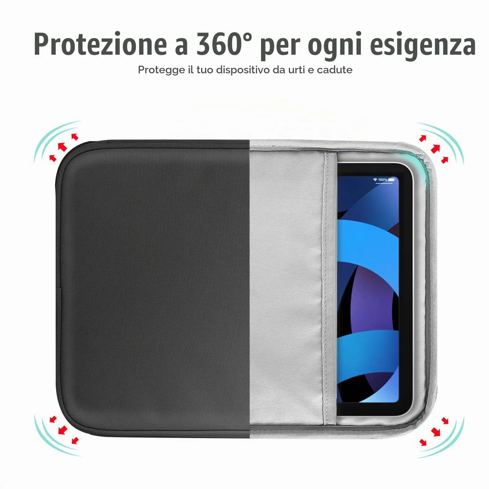 TiMOVO Custodia Tablet 9-11 Pollici con Tasca, Nero - immagine 5