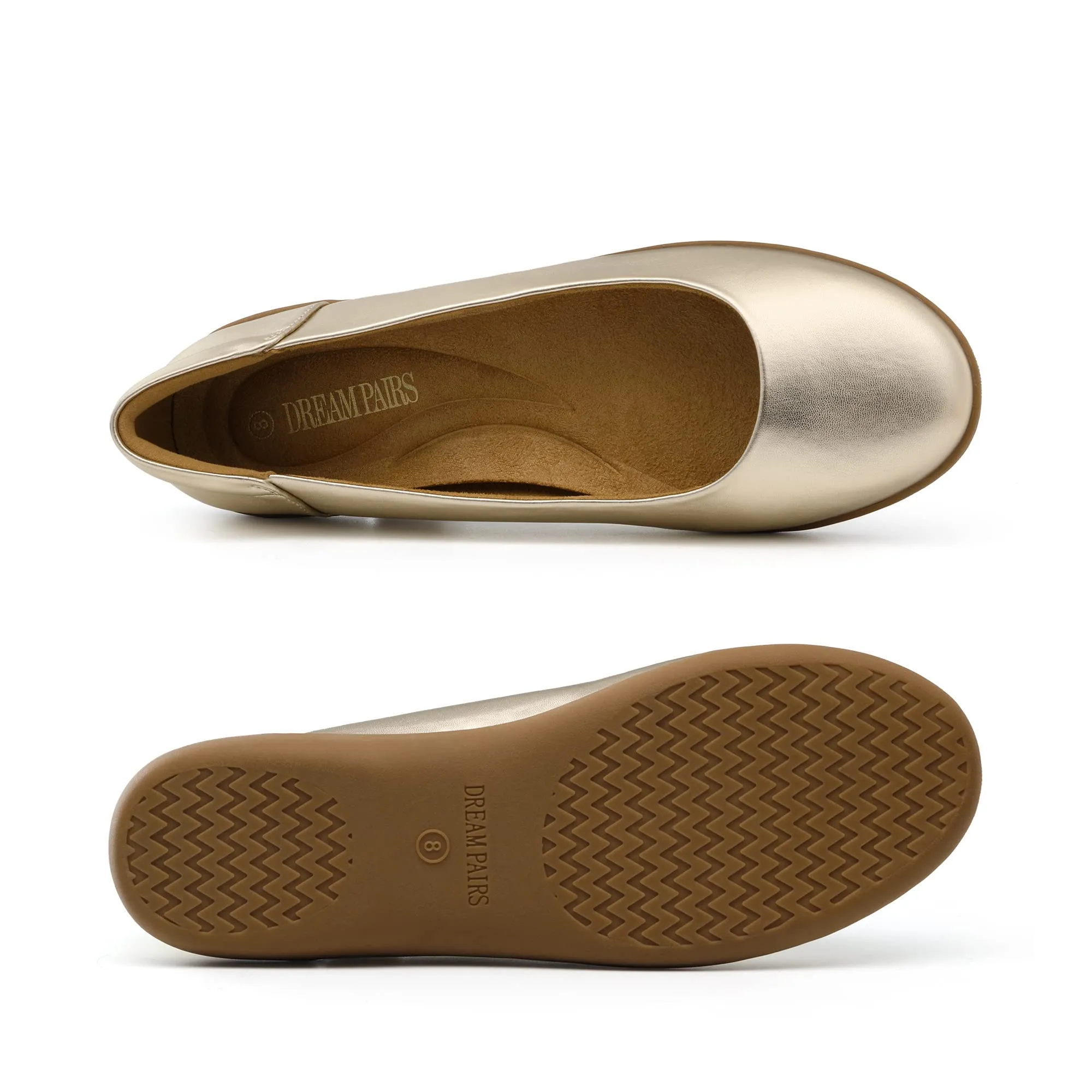 DREAM PAIRS Ballerine Donna Comode Classiche,Oro,39 - immagine 3