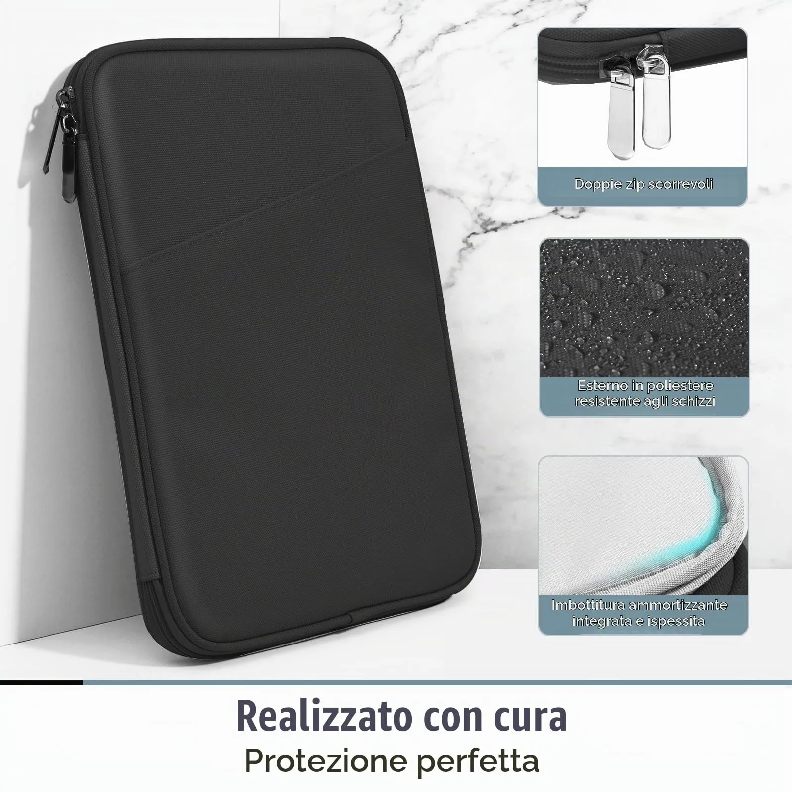 TiMOVO Custodia Protettiva per iPad Mini 8-9", Nero - immagine 4