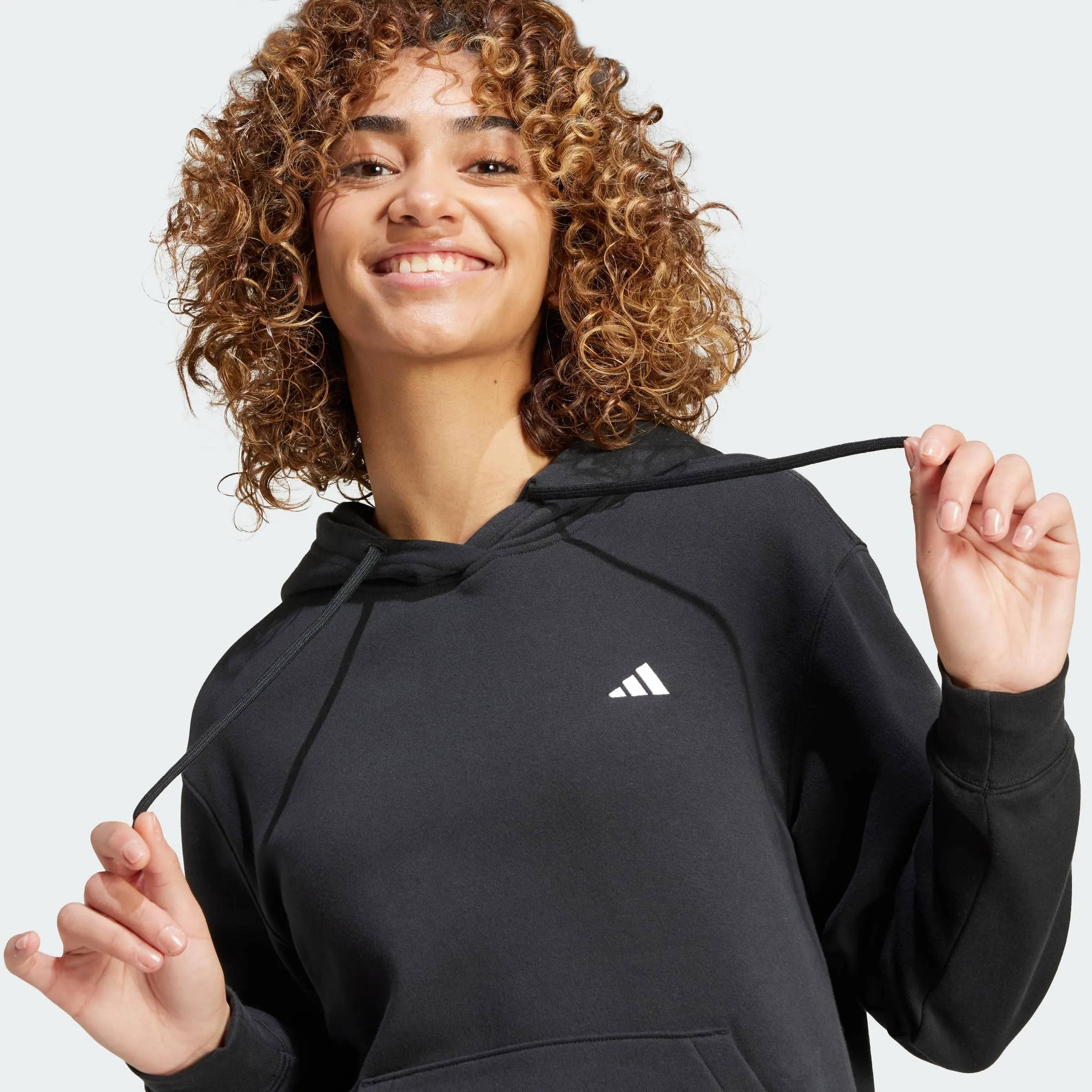 adidas Donna Essentials Small Logo Feel Cozy Hoodie, Black, L - immagine 2