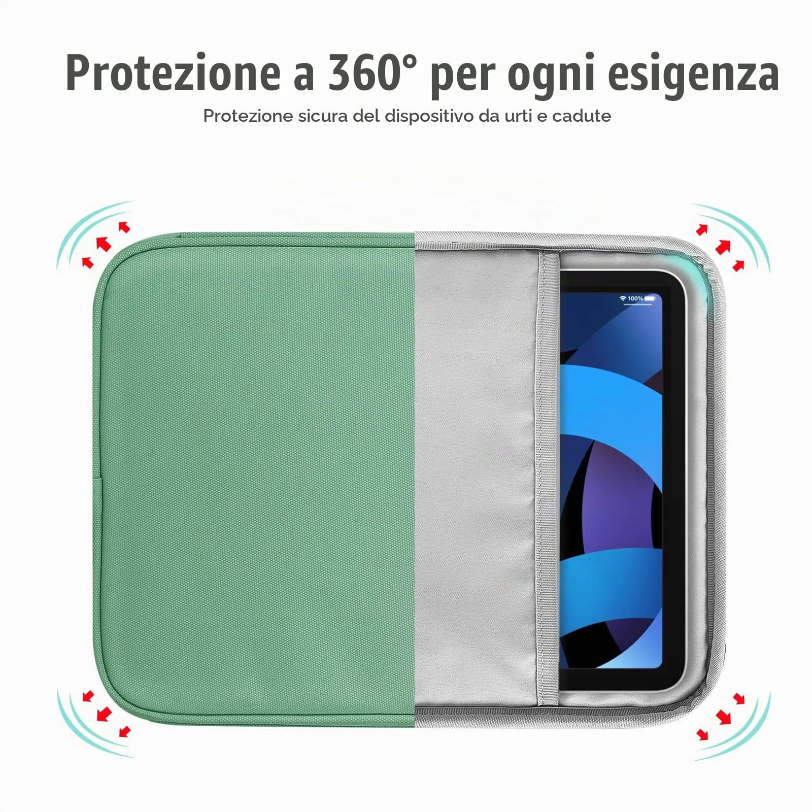 TiMOVO Custodia Tablet 9-11 Pollici con Tasca, Bodhi Verde - immagine 5