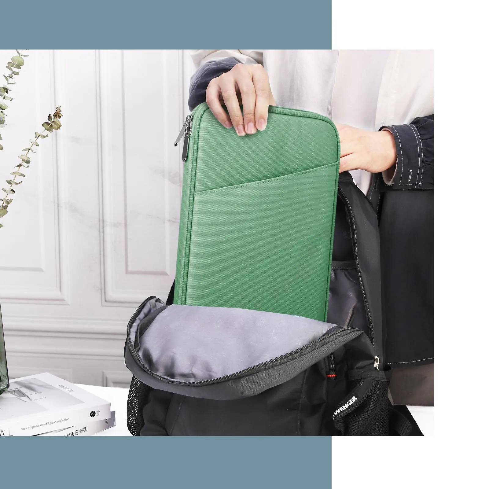 TiMOVO Custodia Tablet 9-11 Pollici con Tasca, Bodhi Verde - immagine 8
