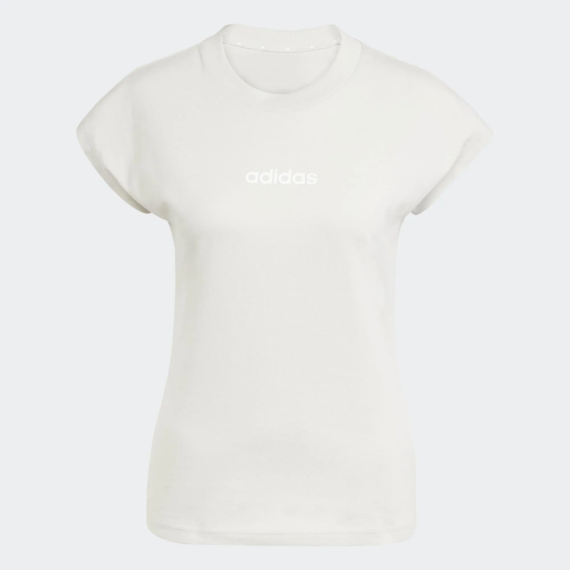 adidas Donna Essentials Linear Cotton Shirt, Wonder Alumina/White, L - immagine 4