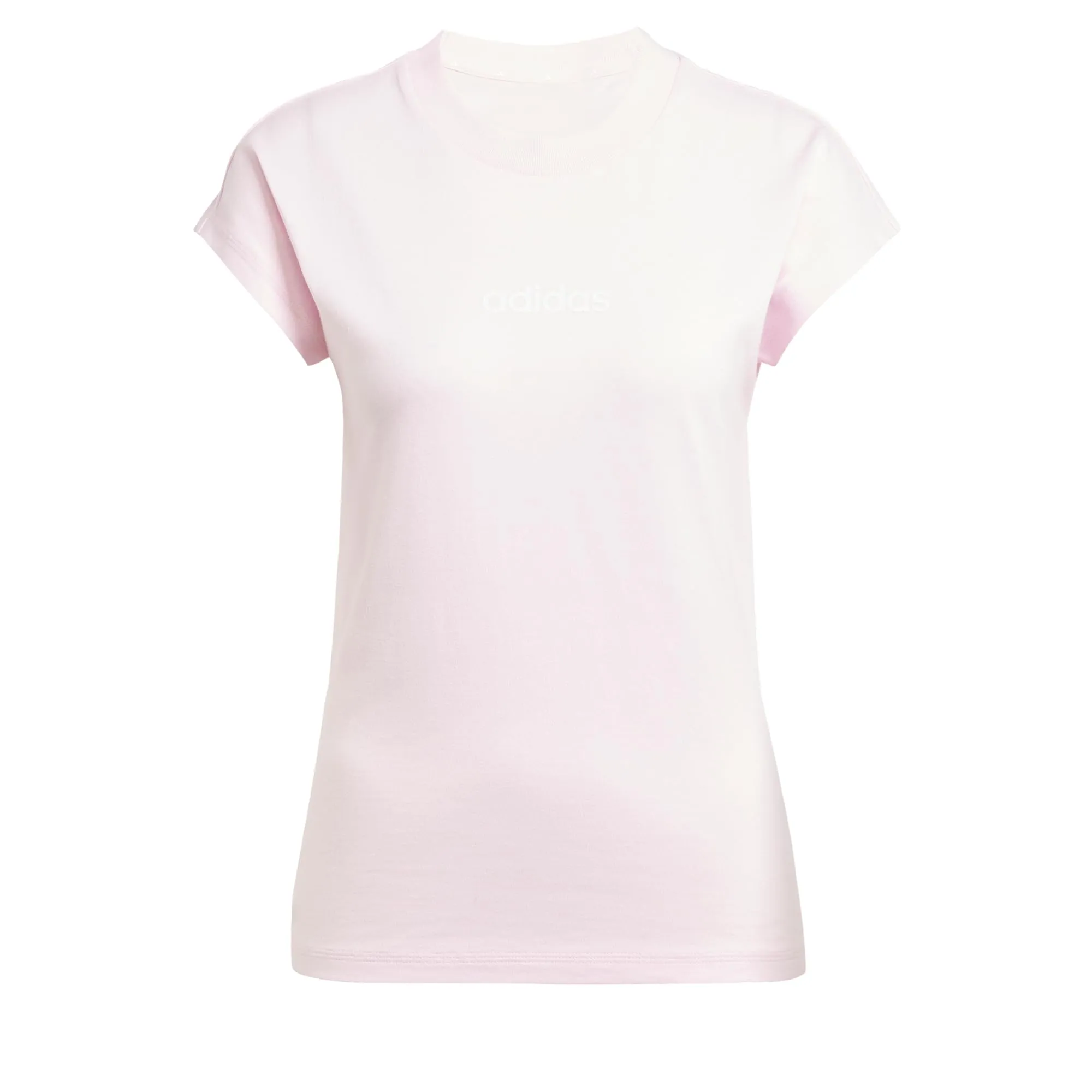 adidas Donna Essentials Linear Cotton Shirt, Clear Pink/White, XS - immagine 5