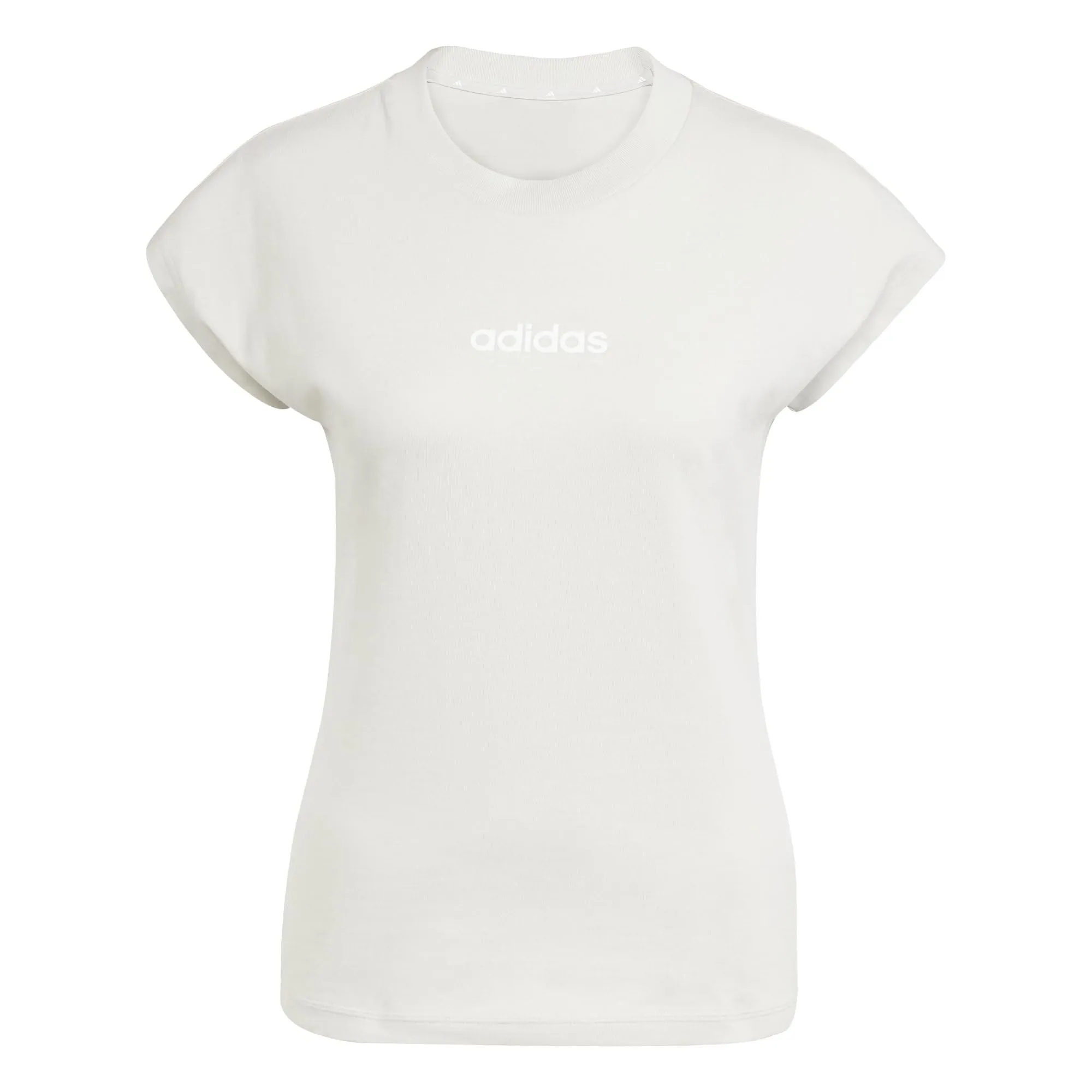 adidas Donna Essentials Linear Cotton Shirt, Wonder Alumina/White, XXS - immagine 1