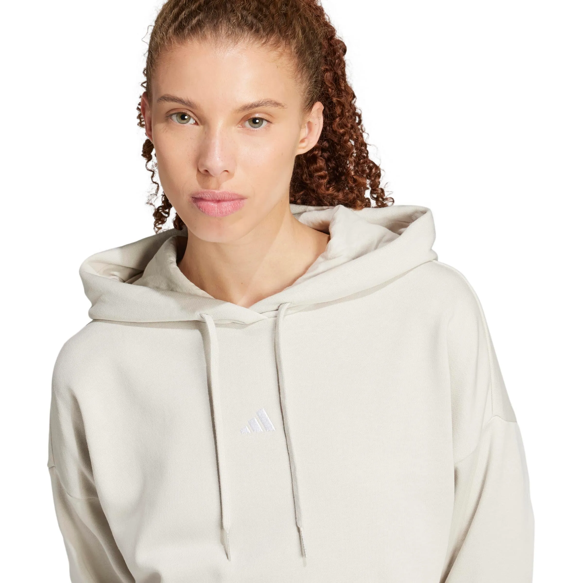 adidas Donna Essentials Small Logo Feel Cozy Hoodie Sweatshirt, Wonder Alumina/White, XS - immagine 4
