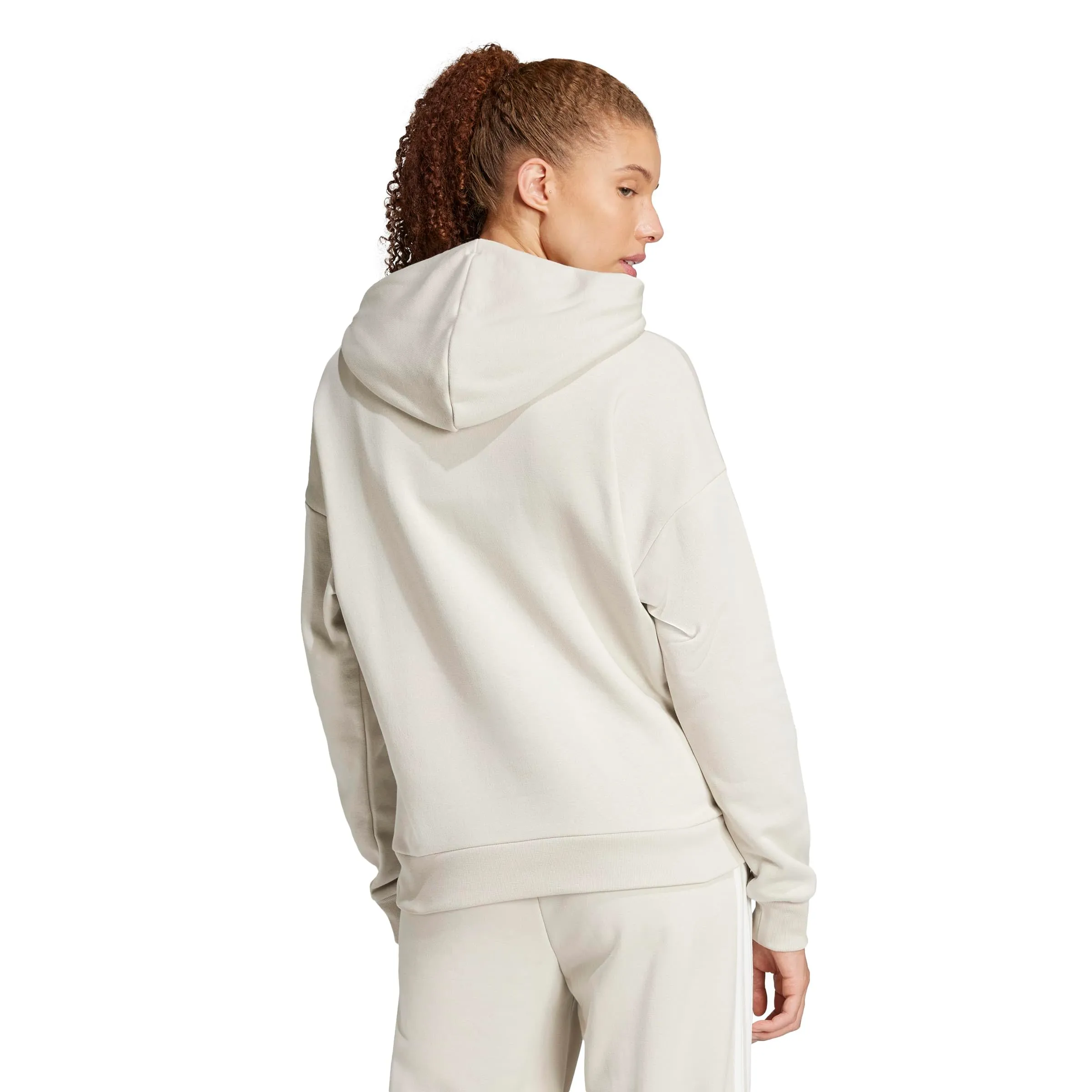 adidas Donna Essentials Small Logo Feel Cozy Hoodie Sweatshirt, Wonder Alumina/White, XXL - immagine 2