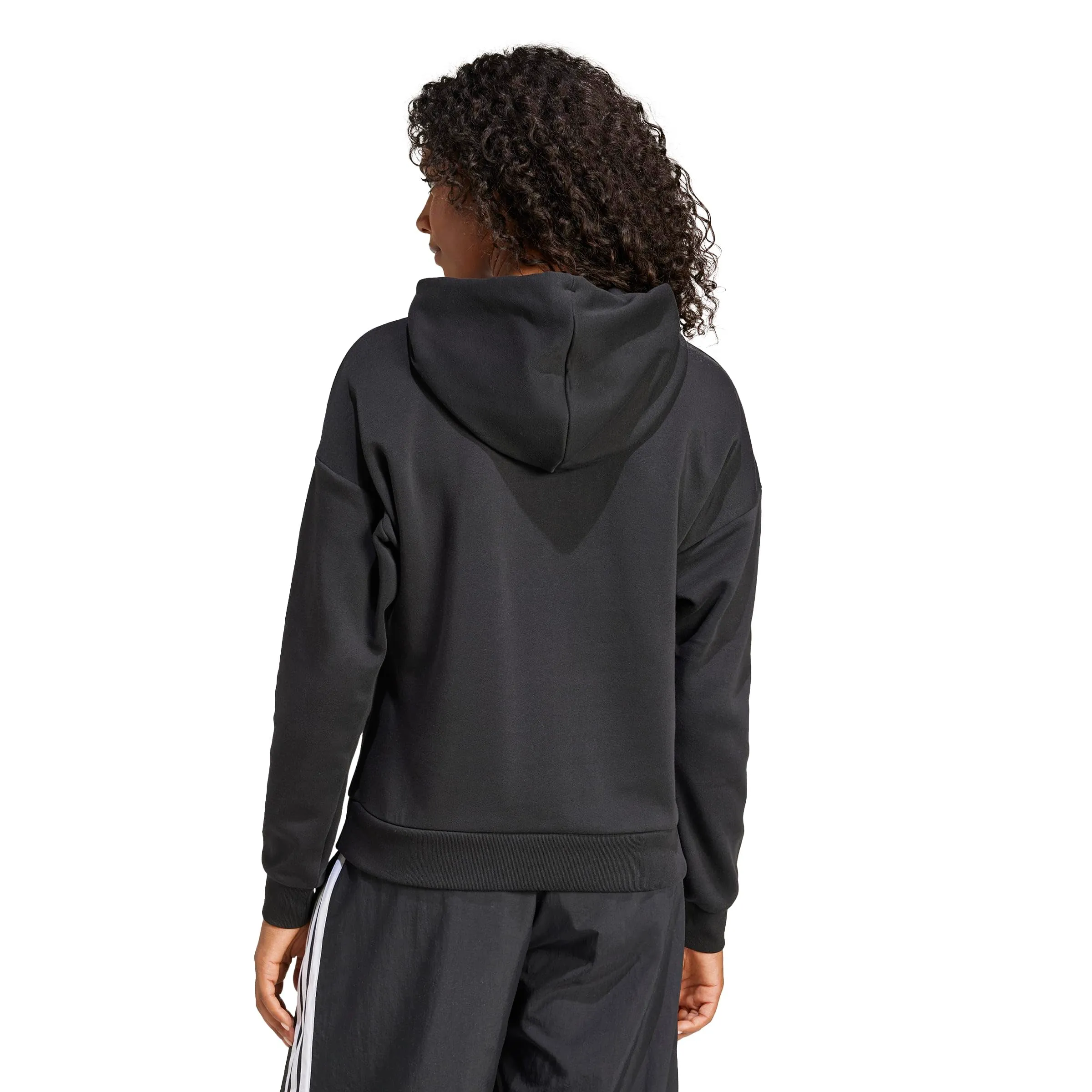 adidas Donna Essentials Small Logo Feel Cozy Hoodie Sweatshirt, Black/White, S - immagine 2