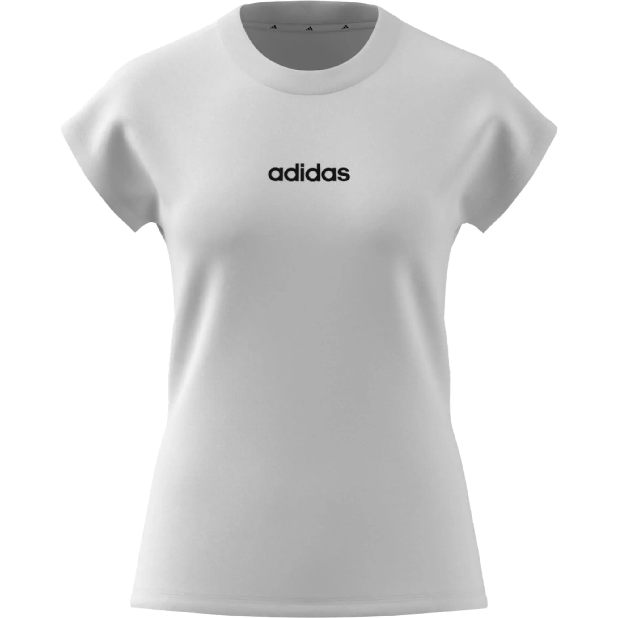 adidas Donna Essentials Linear Cotton Shirt, White/Black, XL - immagine 9