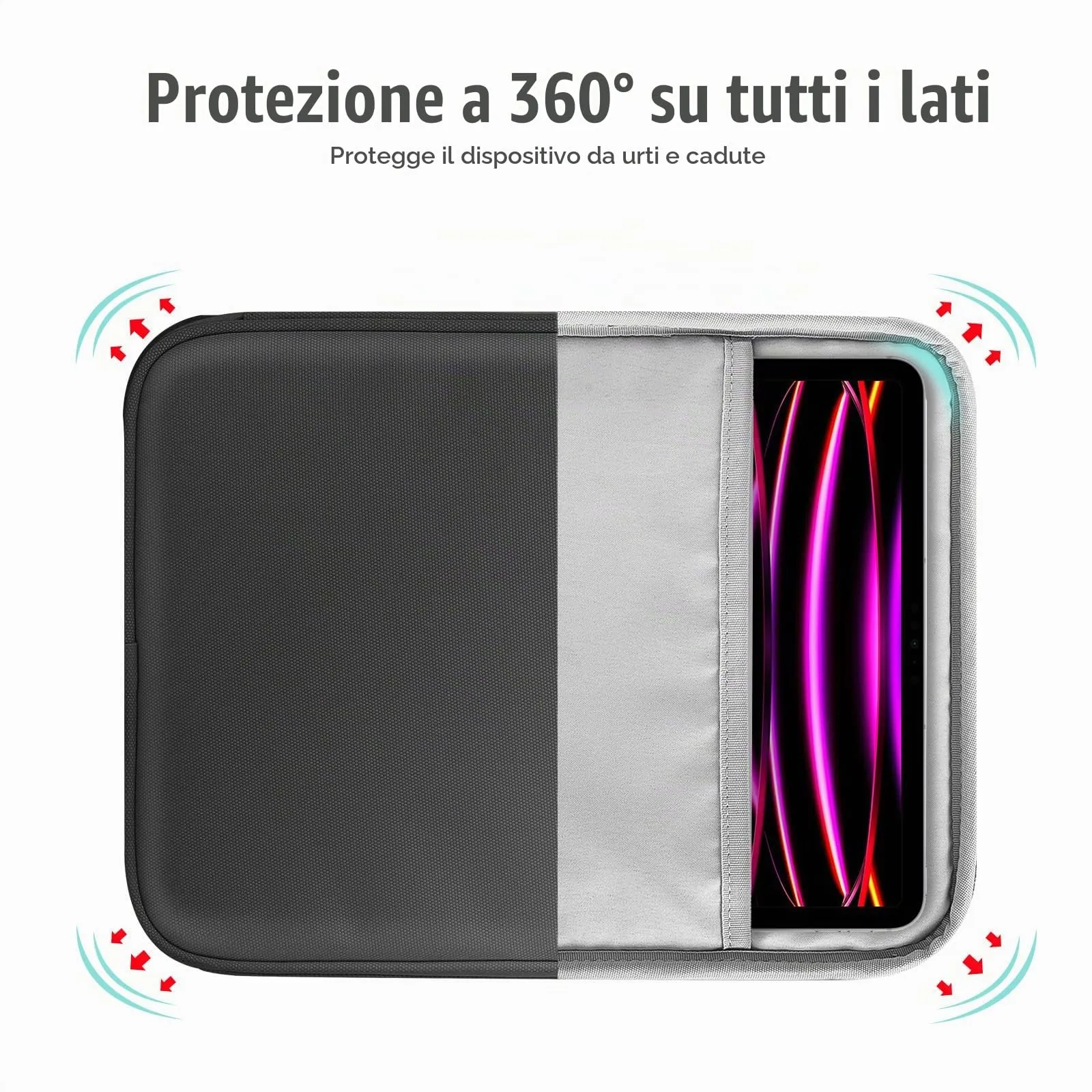 TiMOVO Custodia Tablet 13 Pollici con Tasca, Nero - immagine 5