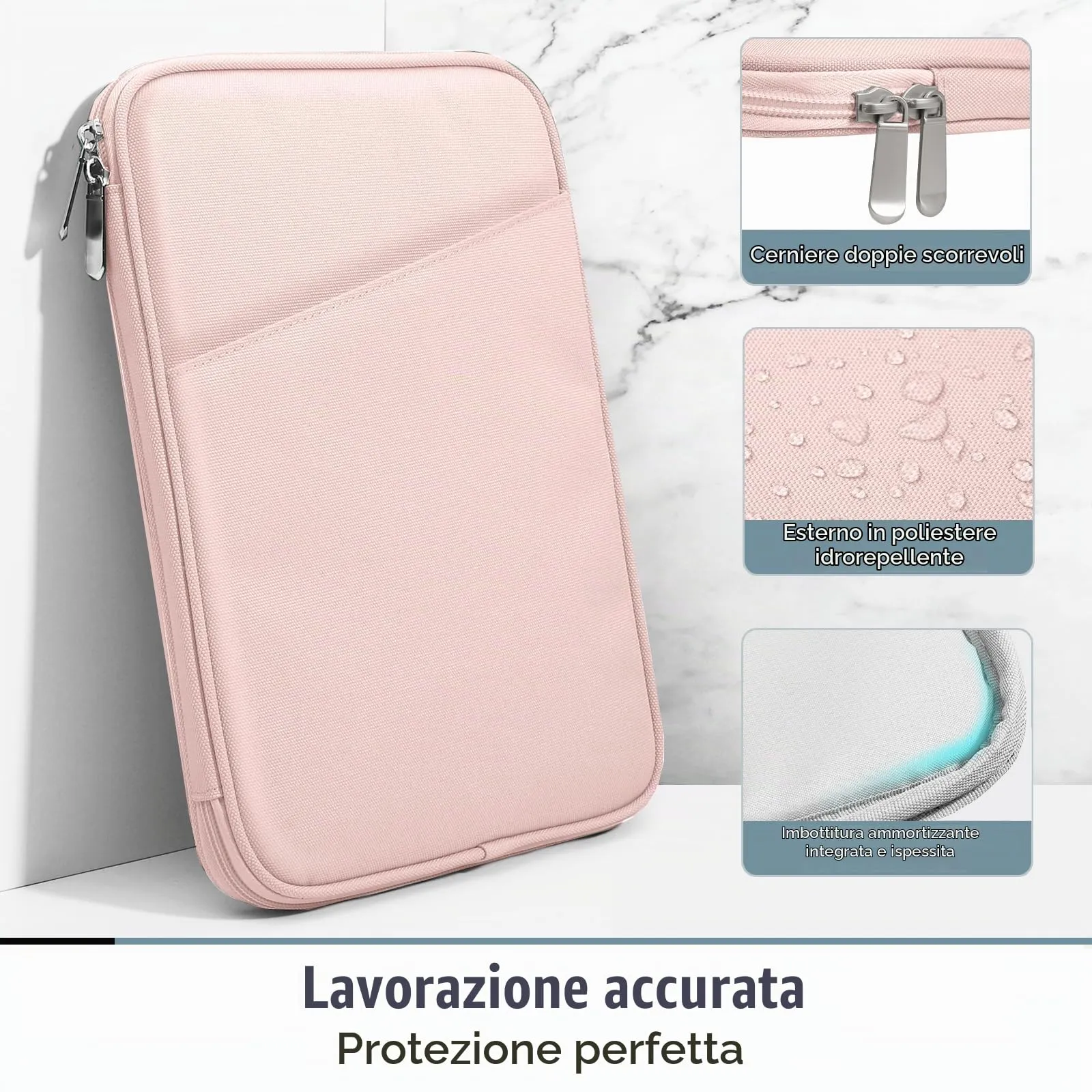 TiMOVO Custodia Tablet 13 Pollici con Tasca, Rosa - immagine 4
